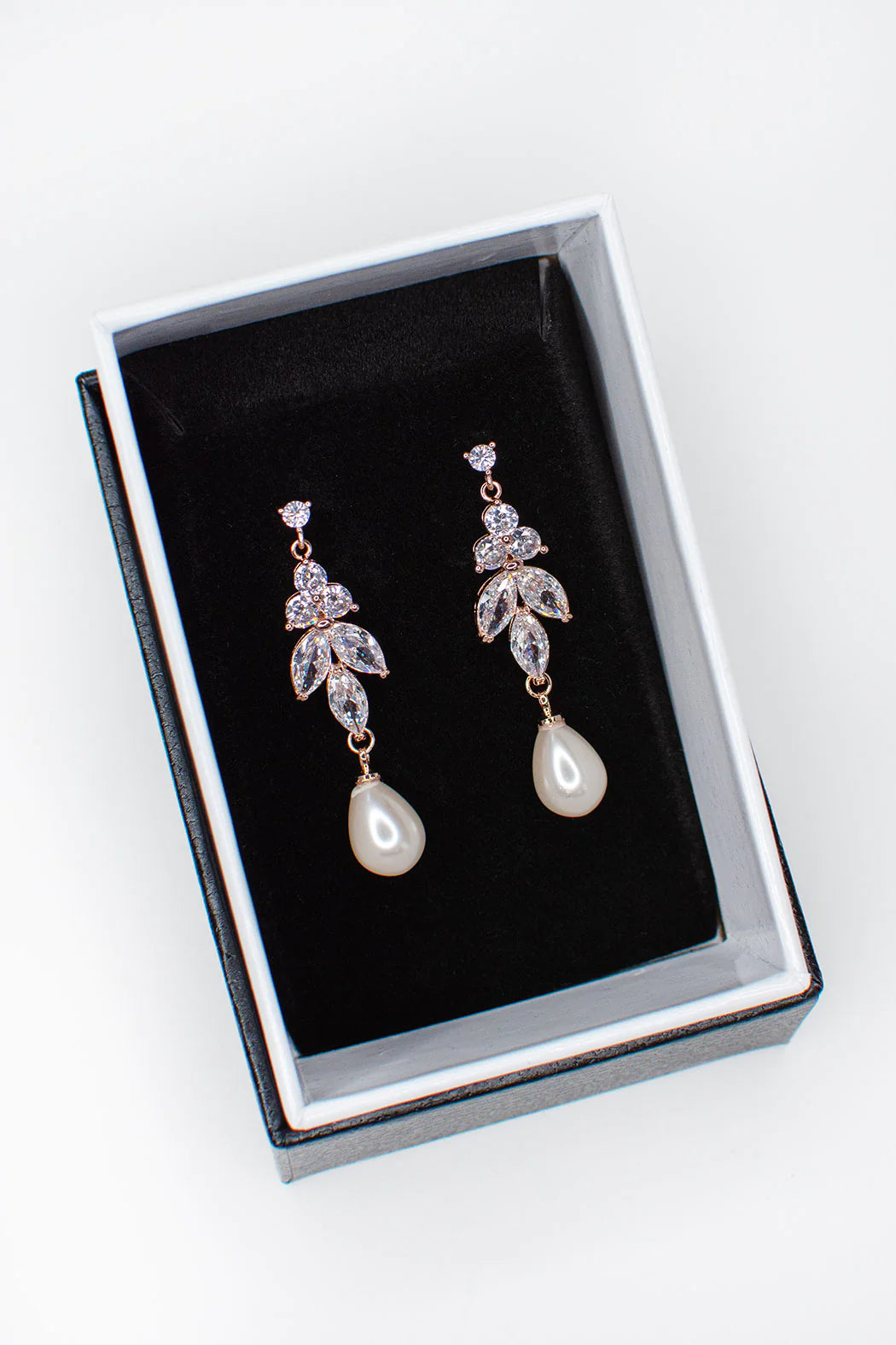 Buy Holly - Stunning Pearl Drop Bridal Earrings online | The White Collection Australia