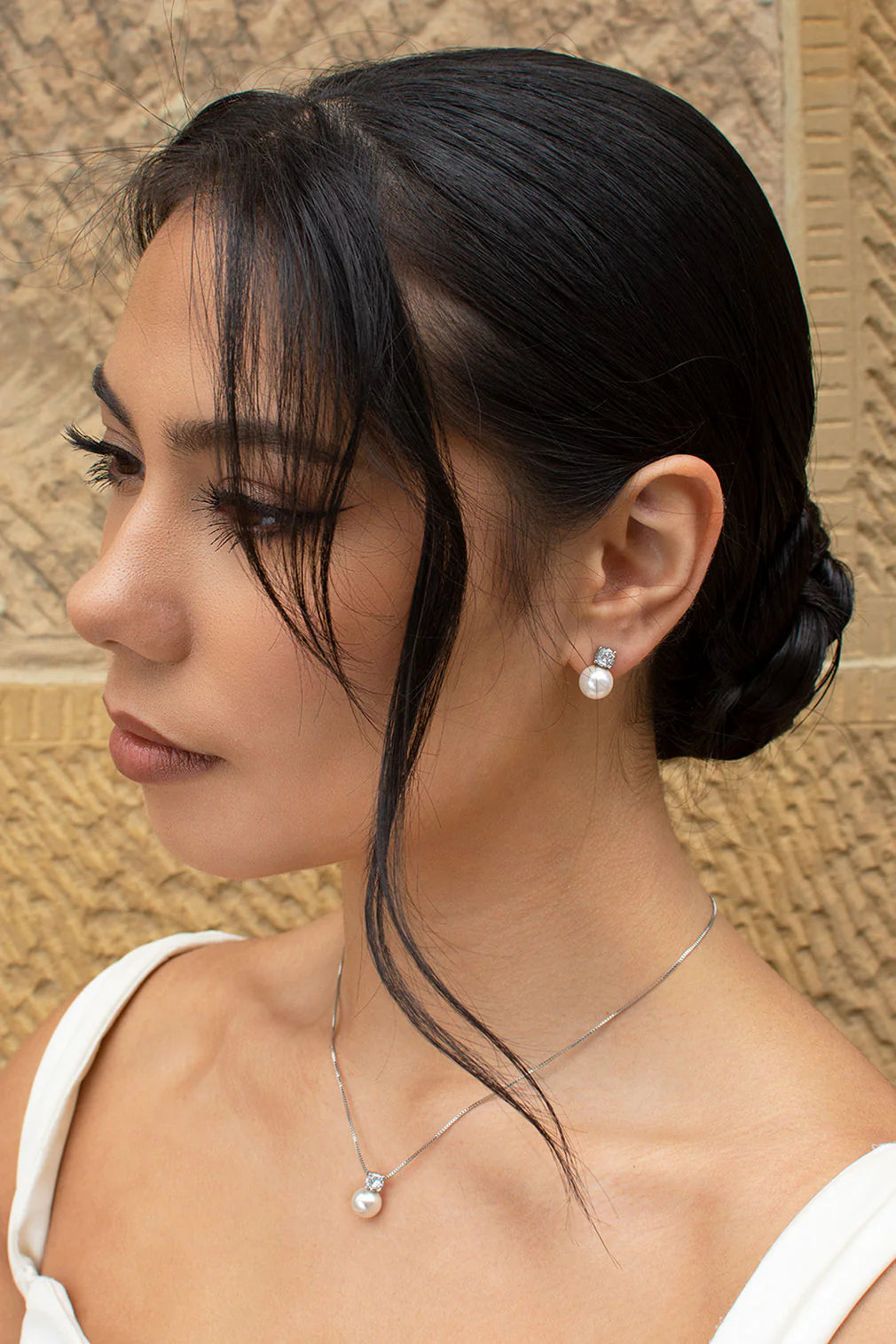 Anne - Pearl and Swarovski Crystal  Bridal Stud Earrings