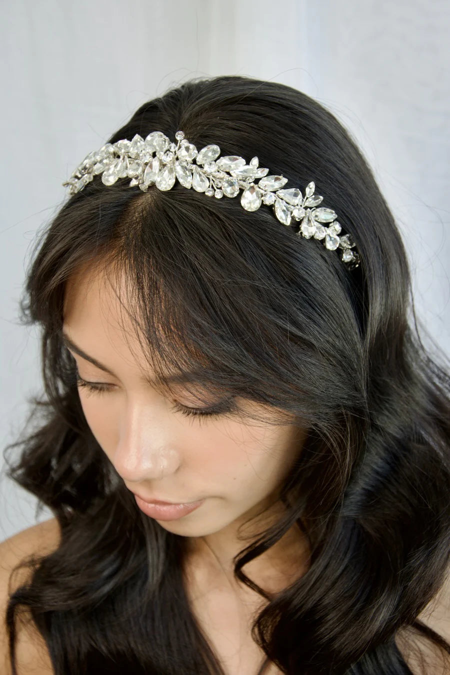Buy Tiana - Pear and Marquise Sparkling Crystal Bridal Headband Crown online | The White Collection Australia