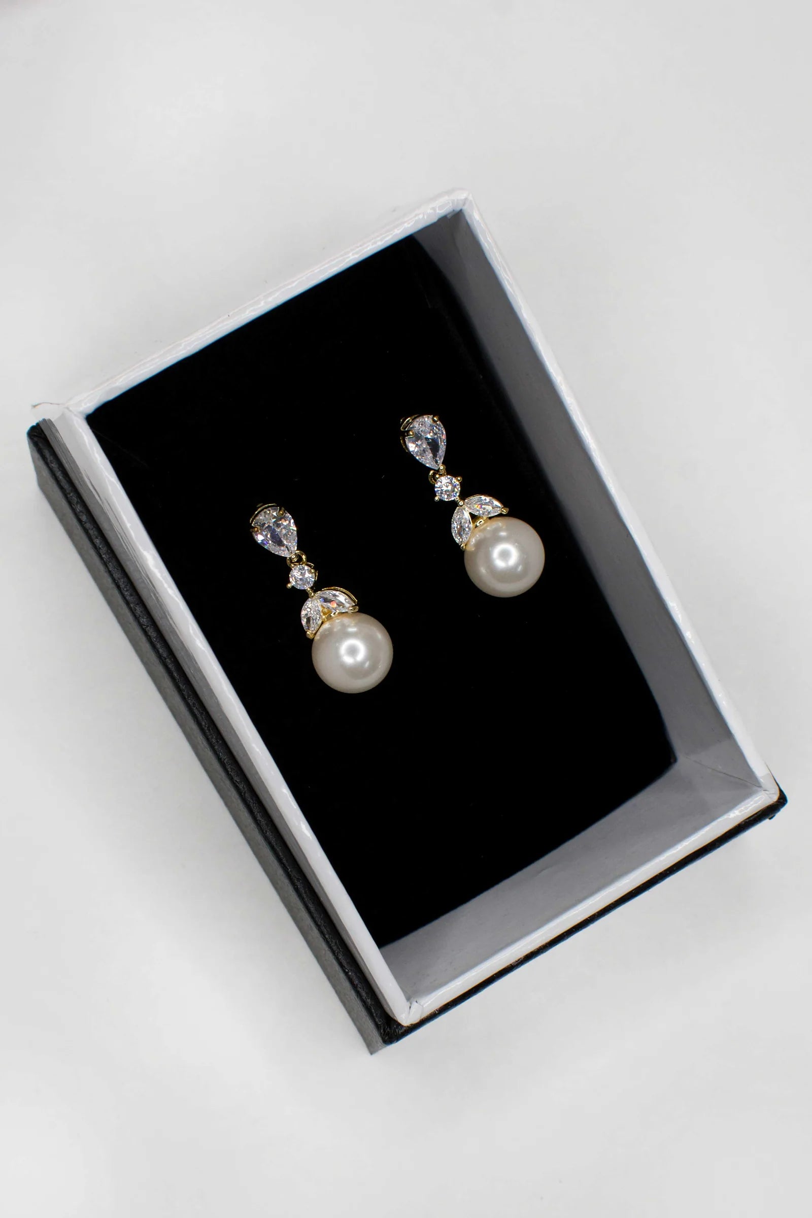 Phoebe - Dainty Pearl Drop Bridal Earrings