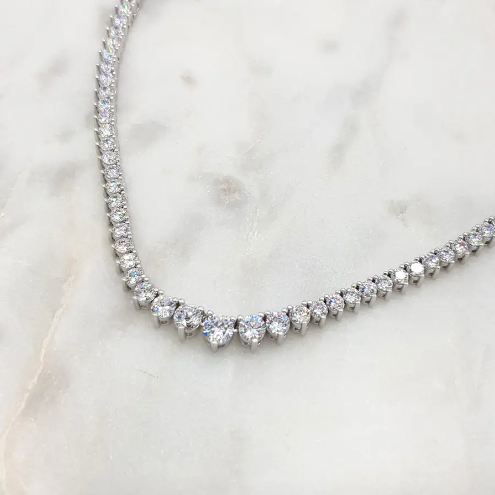 Buy Claire - Classic Round Crystal Bridal Tennis Necklace online | The White Collection Australia