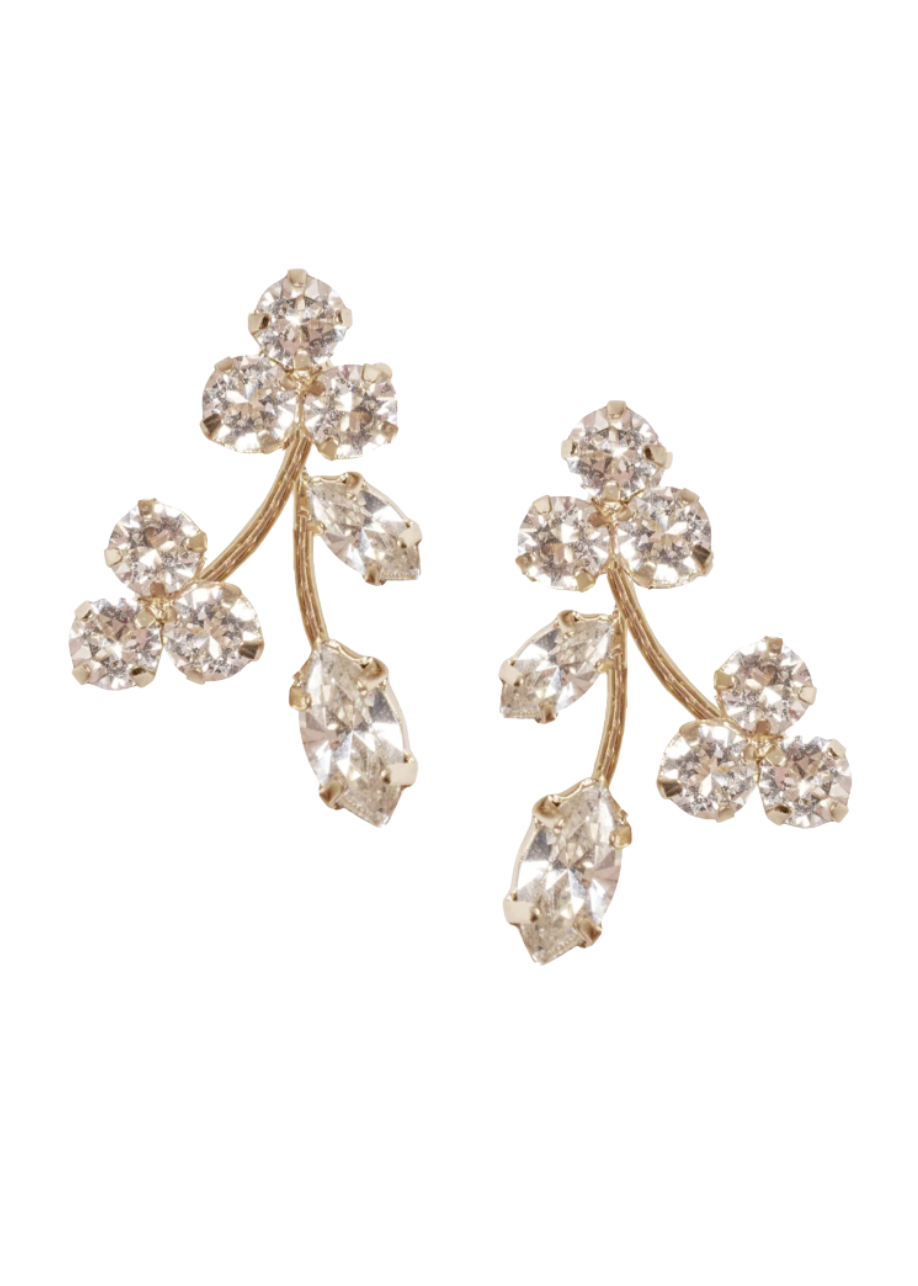 Buy Elizabeth Bower - Triplet Mini Crystal Stud - Gold online | The White Collection Australia