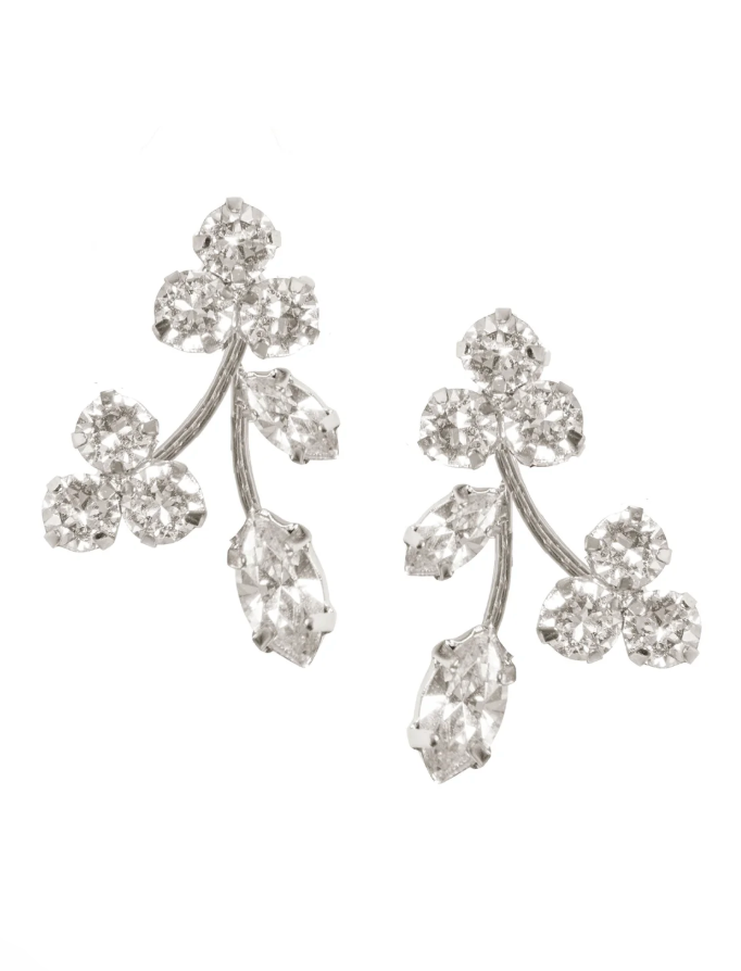 Buy Elizabeth Bower - Triplet Mini Crystal Stud - Gold online | The White Collection Australia