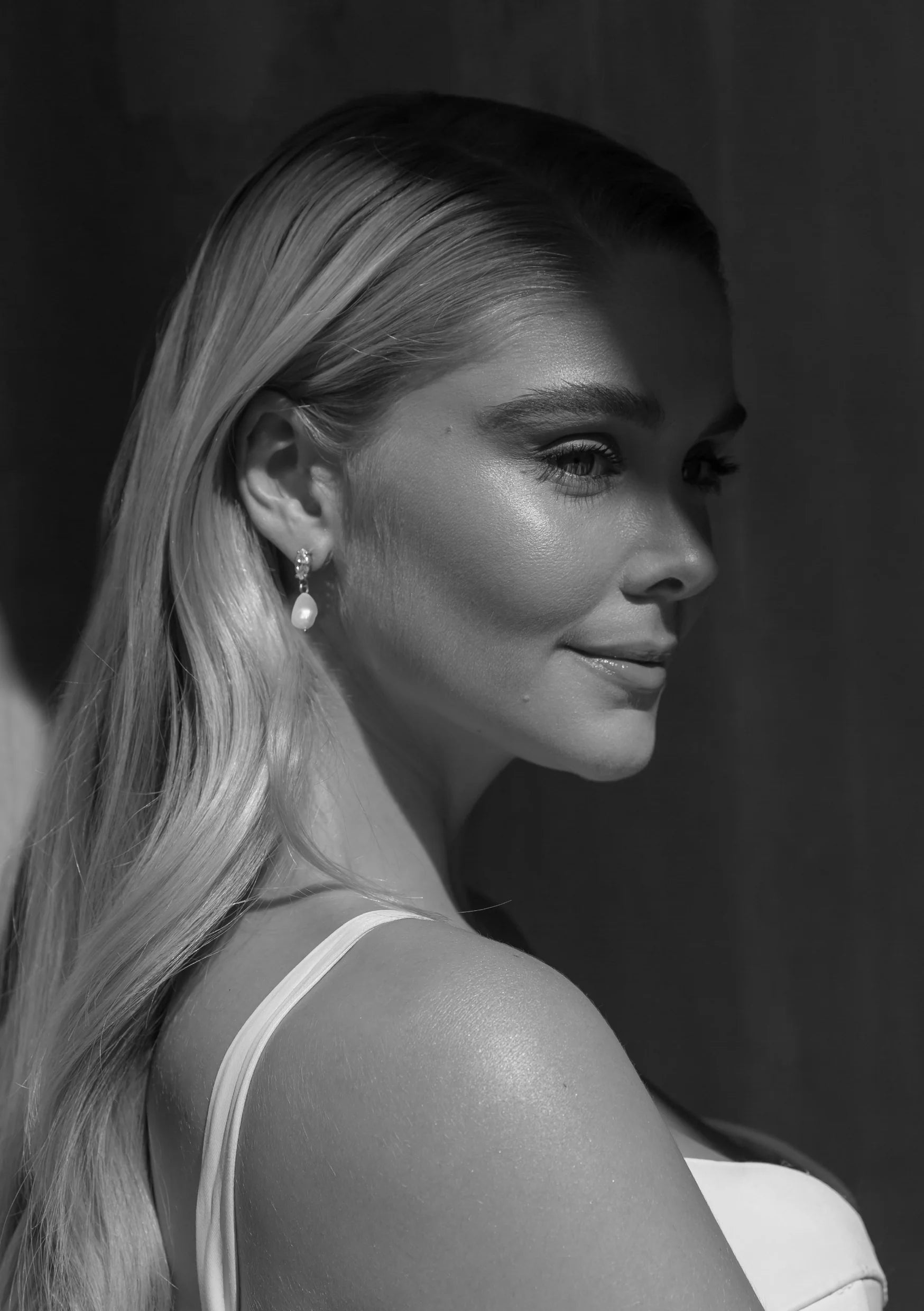 Buy Lola Knight - Skylar Mini - Crystal And Pearl Bridal Drop Earrings - Silver online | The White Collection Australia