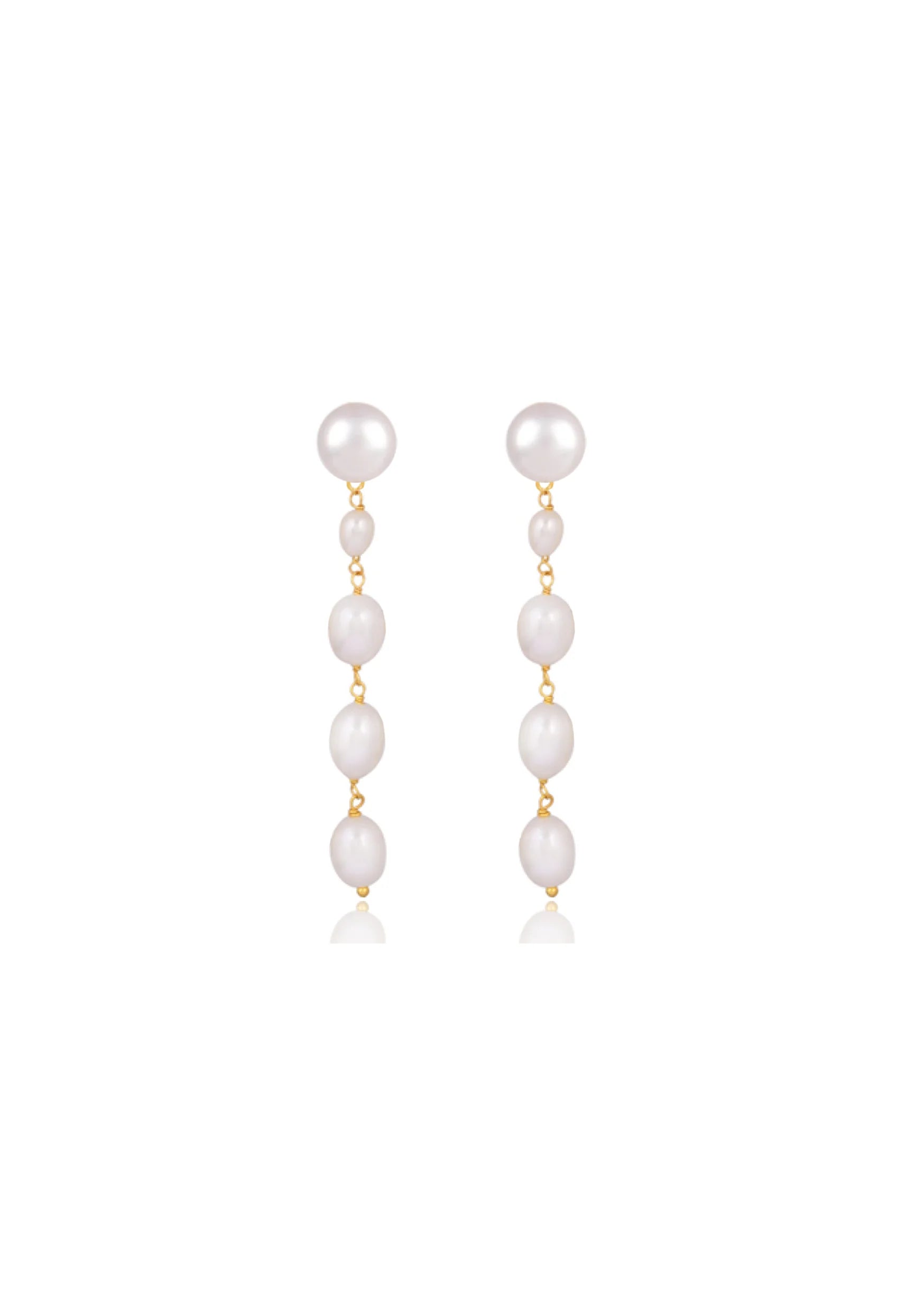 Buy Lola Knight - Summer - Pearl Drop Bridal Earrings - 18K Gold online | The White Collection Australia