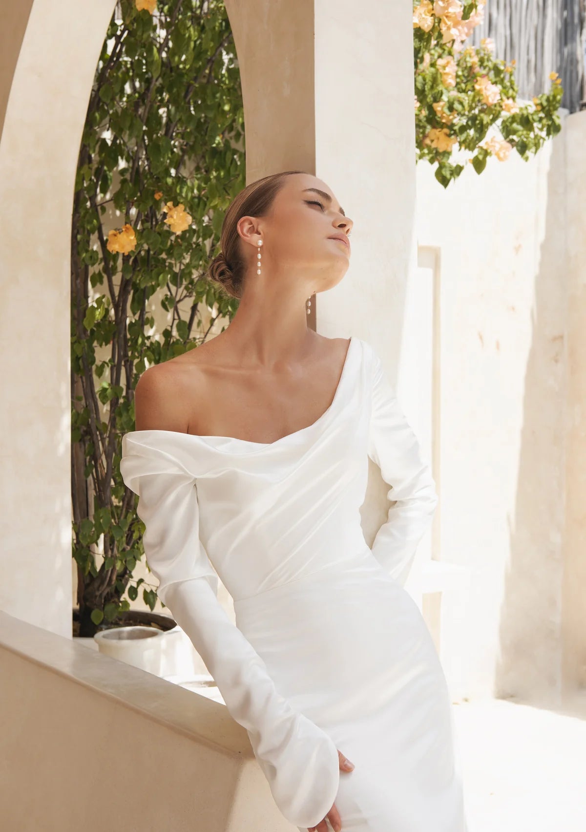 Buy Lola Knight - Summer - Pearl Drop Bridal Earrings - 18K Gold online | The White Collection Australia