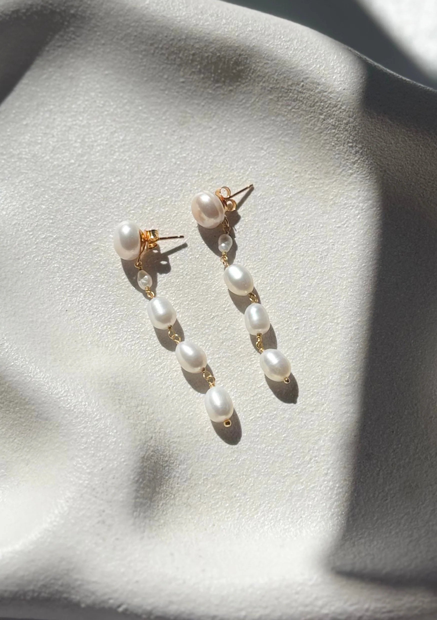 Buy Lola Knight - Summer - Pearl Drop Bridal Earrings - 18K Gold online | The White Collection Australia