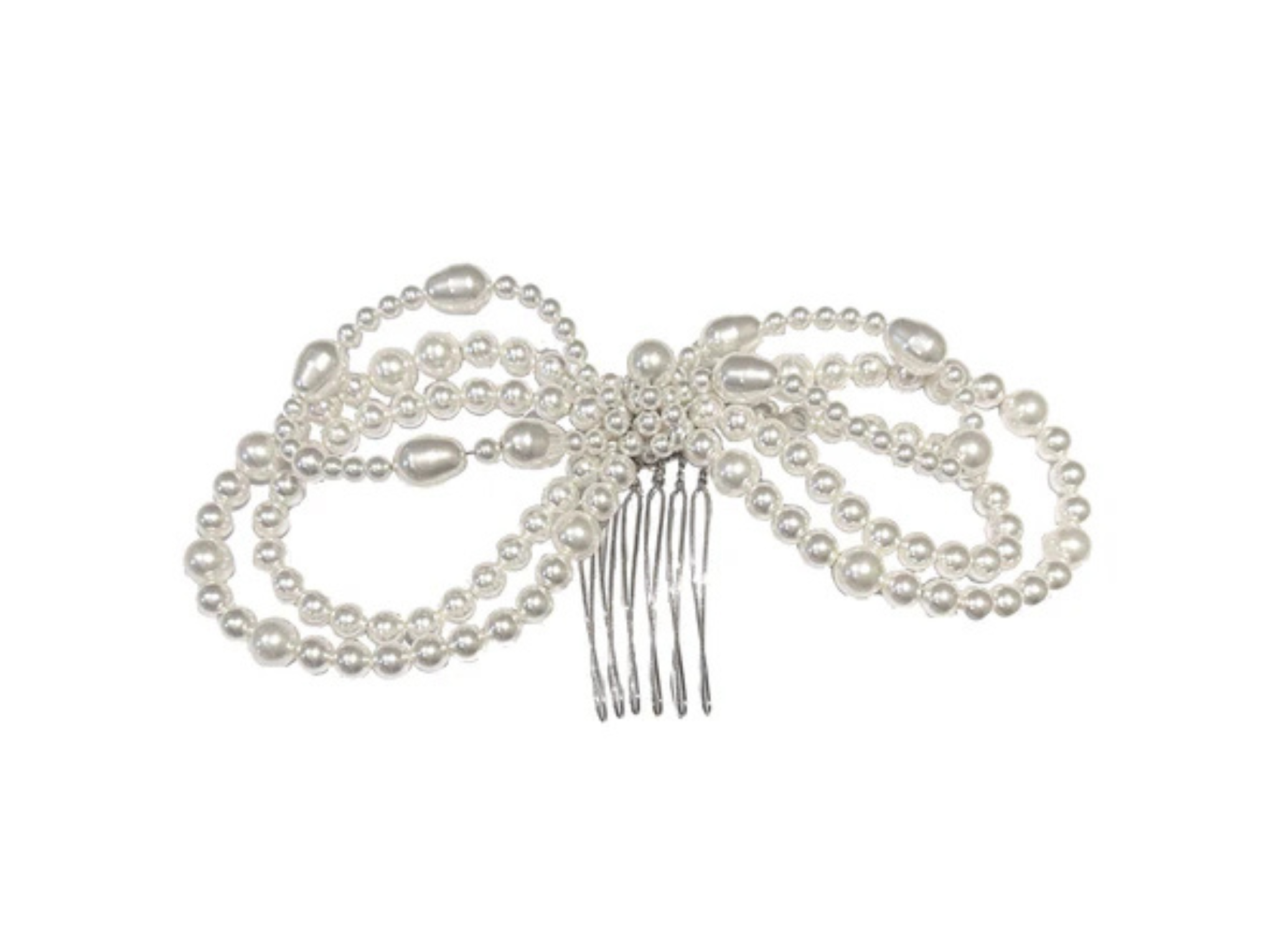 Buy Elizabeth Bower - Bowble Pearl Comb - Rhodium Silver online | The White Collection Australia