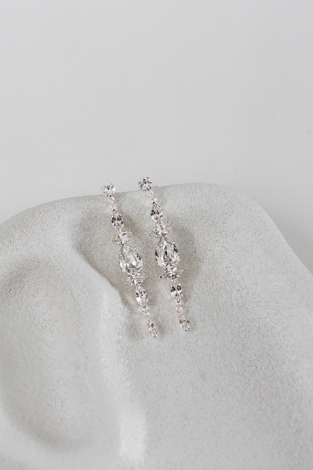 Buy Tia - Long Bridal Swarovski Drop Earrings online | The White Collection Australia