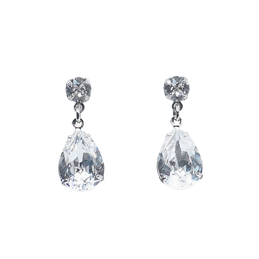 Buy Hannah - Swarovski Pear Drop Bridal Earrings online | The White Collection Australia