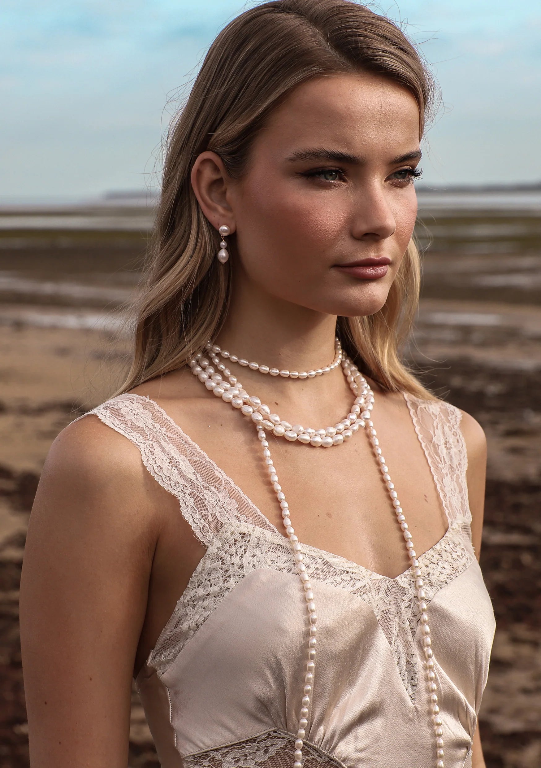 Buy Lola Knight - Gianna Freshwater Pearl Bridal Necklace - 18K Gold online | The White Collection Australia