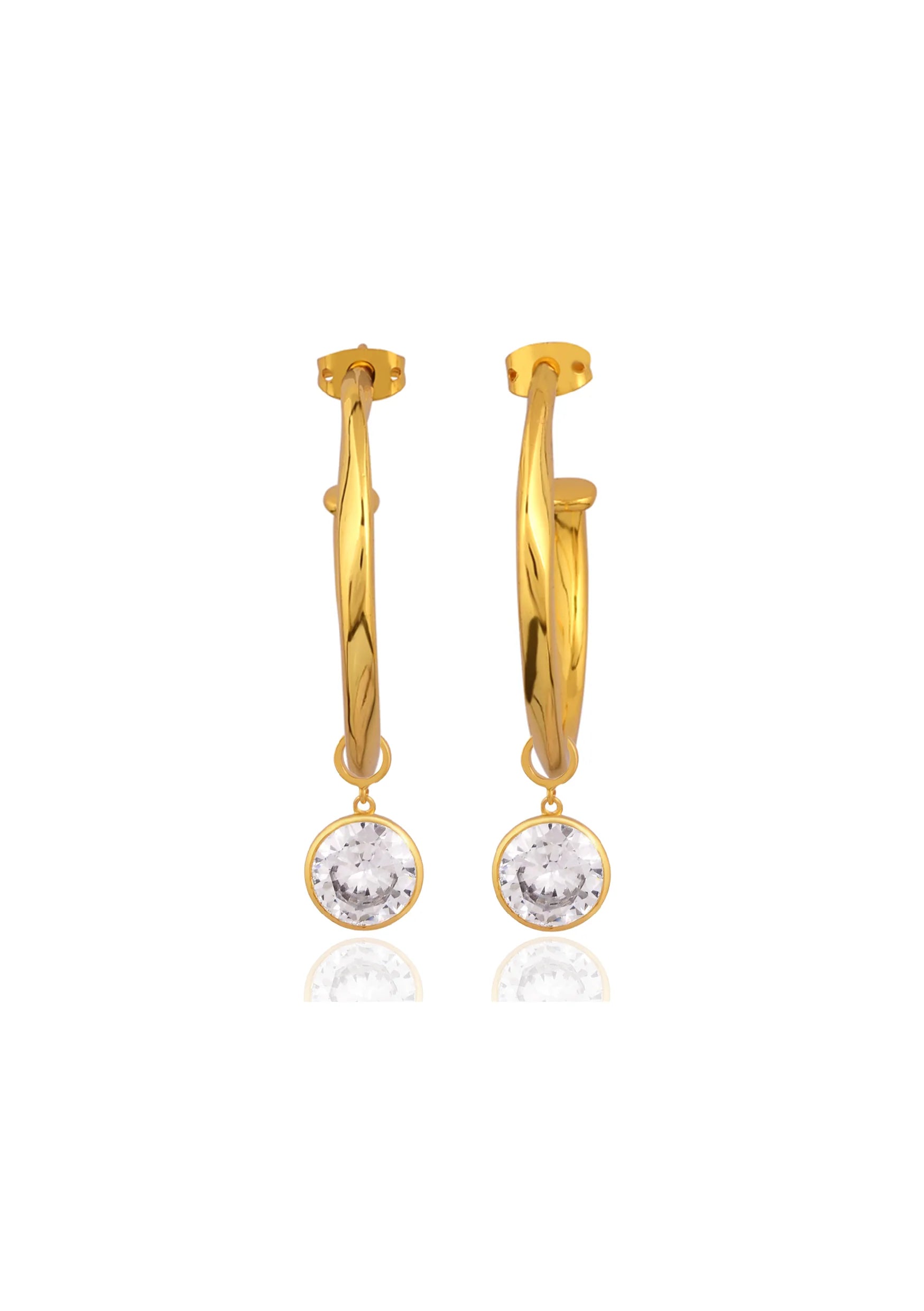 Buy Lola Knight - Vivienne - Crystal Charm Drop Bridal Earrings - 18K Gold online | The White Collection Australia