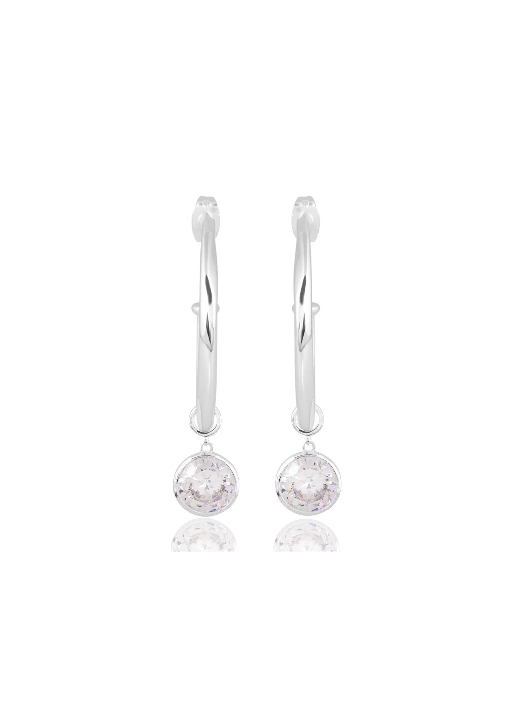 Buy Lola Knight - Vivienne - Crystal Charm Bridal Drop Earrings - Silver online | The White Collection Australia