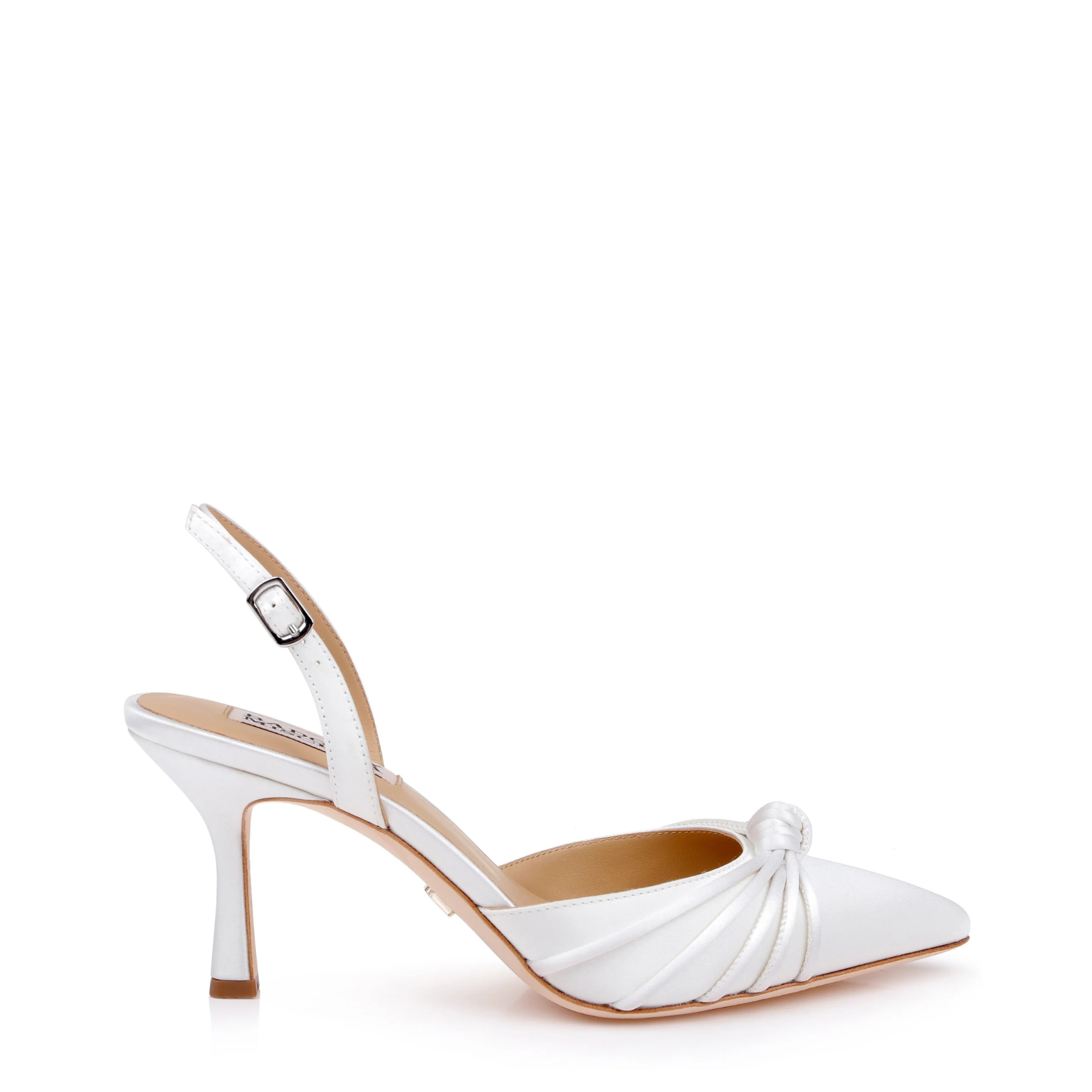 Yena - Pointed Toe Slingback Pump White Satin - Soft White