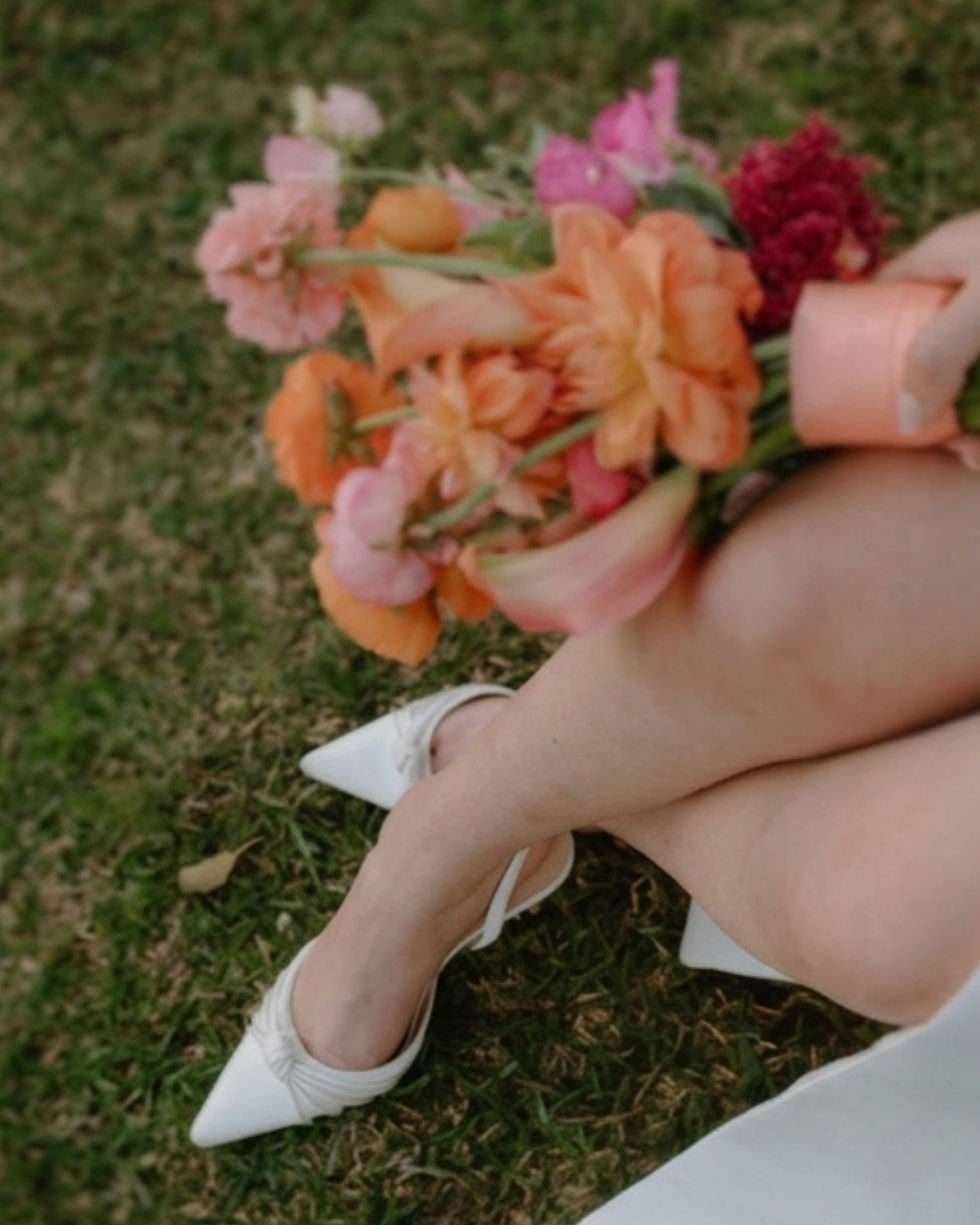 Yena - Pointed Toe Slingback Pump White Satin - Soft White