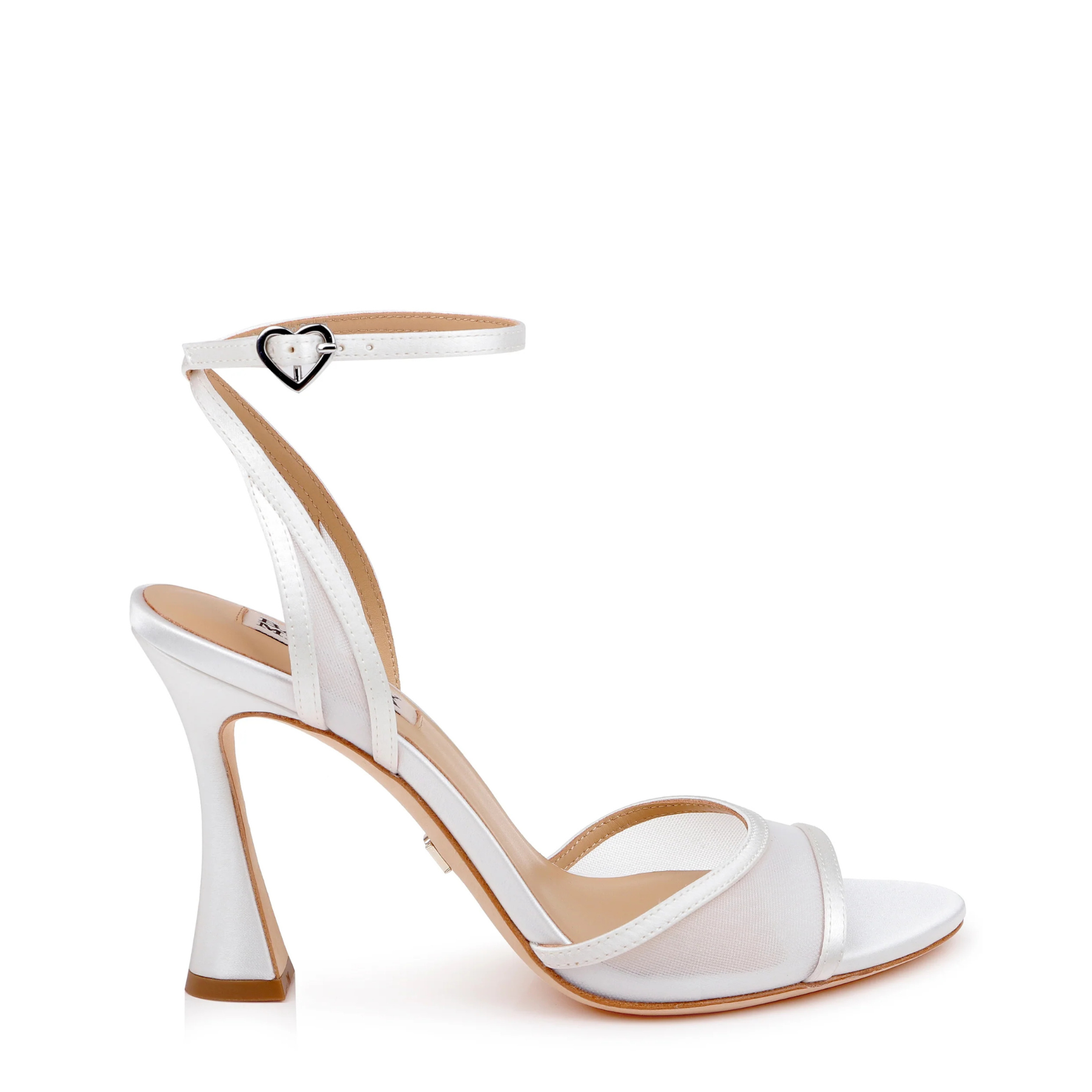 Ysabel - Mesh Ankle Strap White Satin - Soft White