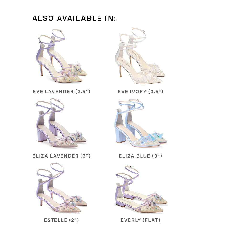 Buy Eliza - Blue Butterfly Block Heels online | The White Collection Australia