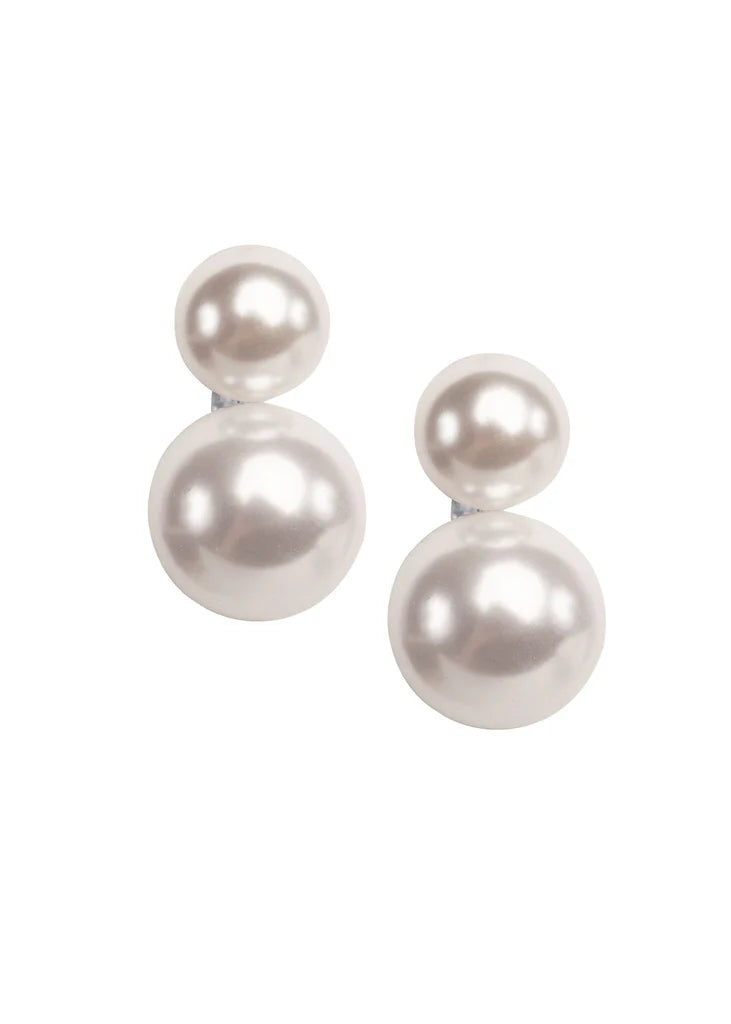 Buy Elizabeth Bower - Pearl Dublet Stud - Rhodium Silver online | The White Collection Australia