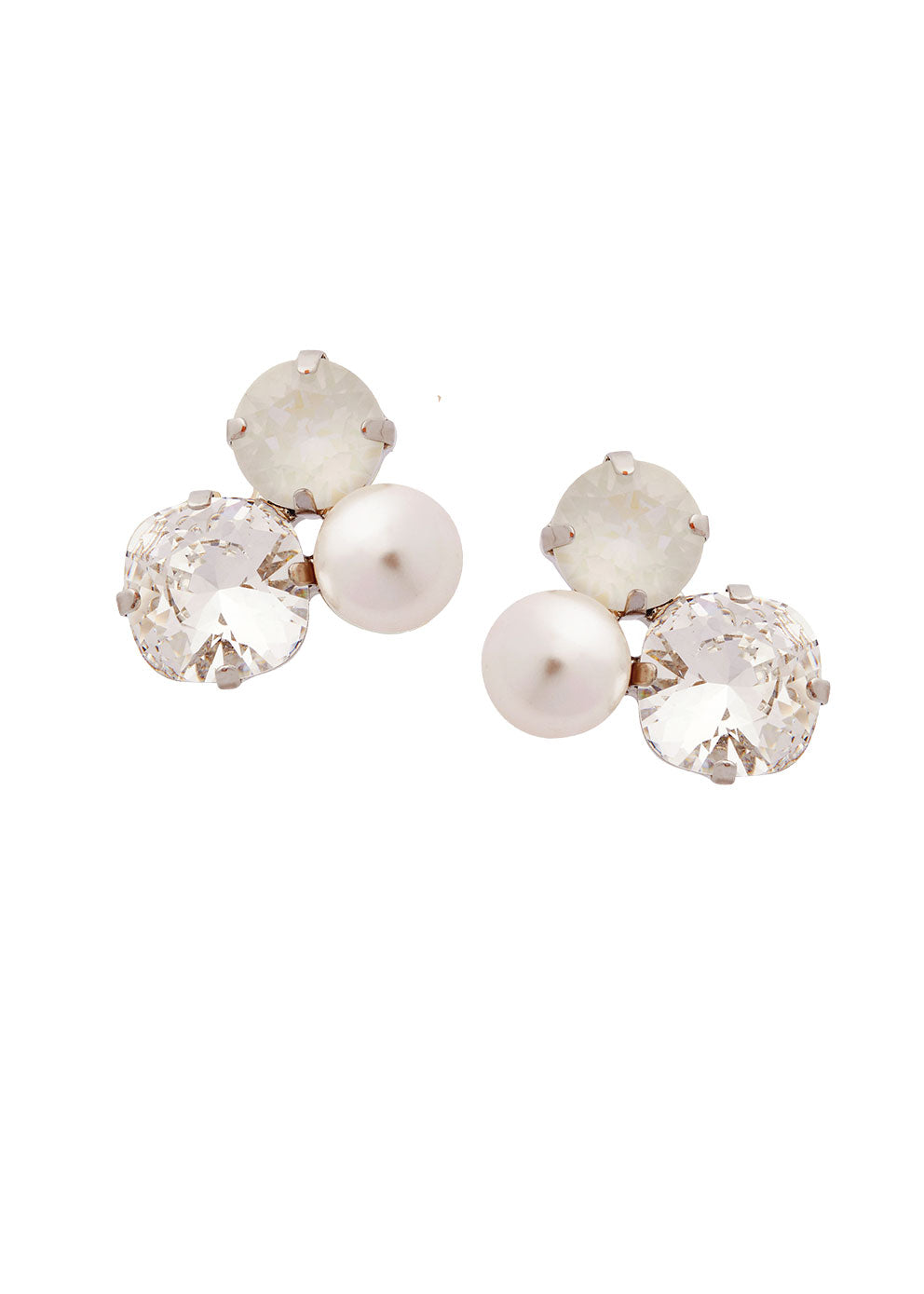 Buy Elizabeth Bower - Asher Cluster Stud - Rhodium Silver online | The White Collection Australia
