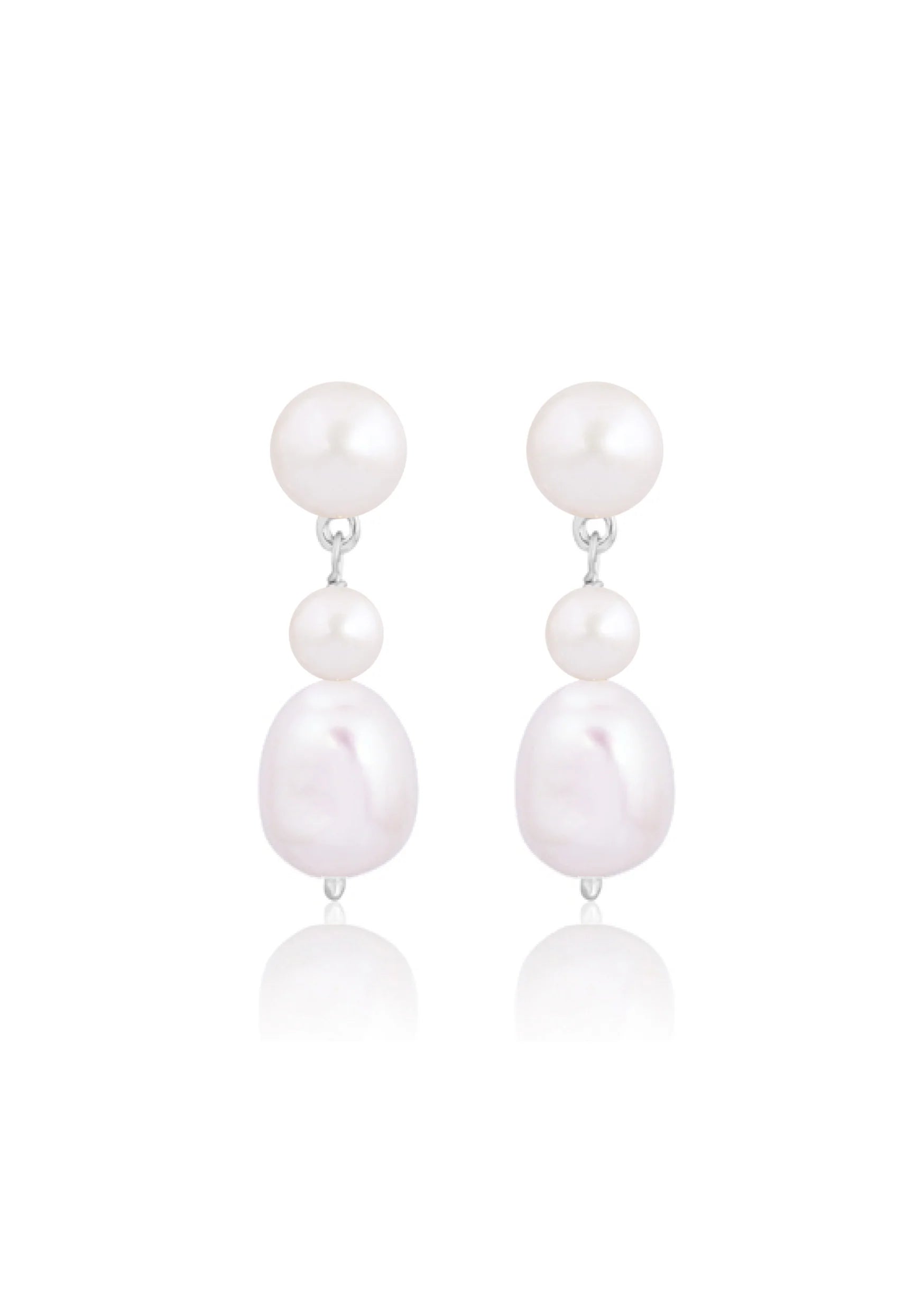 Buy Lola Knight - Lucia - Pearl Drop Bridal Earrings - Silver online | The White Collection Australia