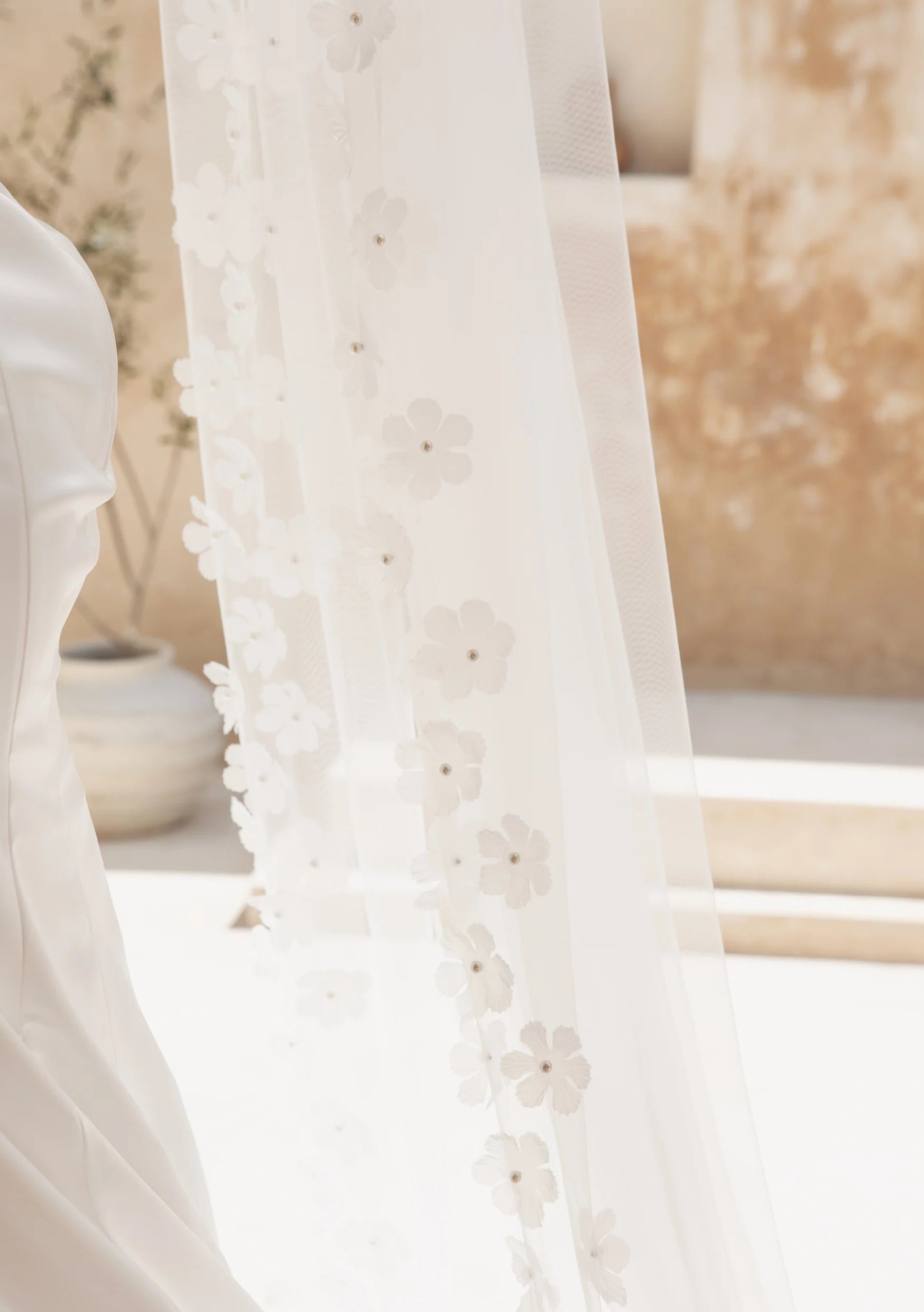 Lola Knight - Marigold - Ivory Flower Wedding Veil