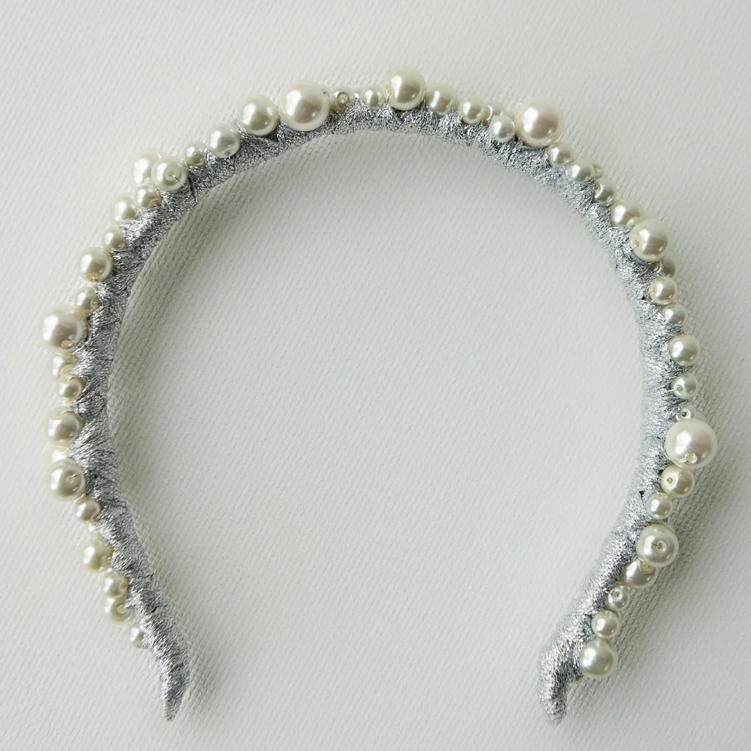 Buy A'el Este - Charlotte - Bridal Pearl Headband - Silver online | The White Collection Australia
