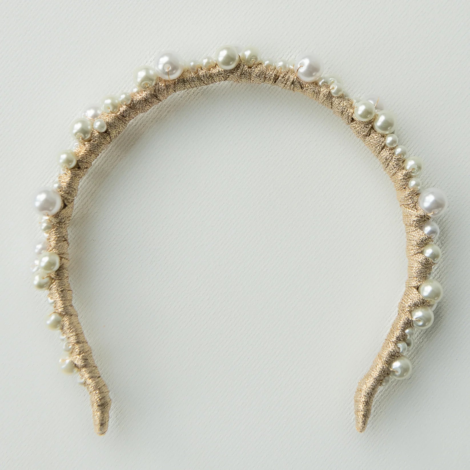 Buy A'el Este - Charlotte - Bridal Pearl Headband - Gold online | The White Collection Australia