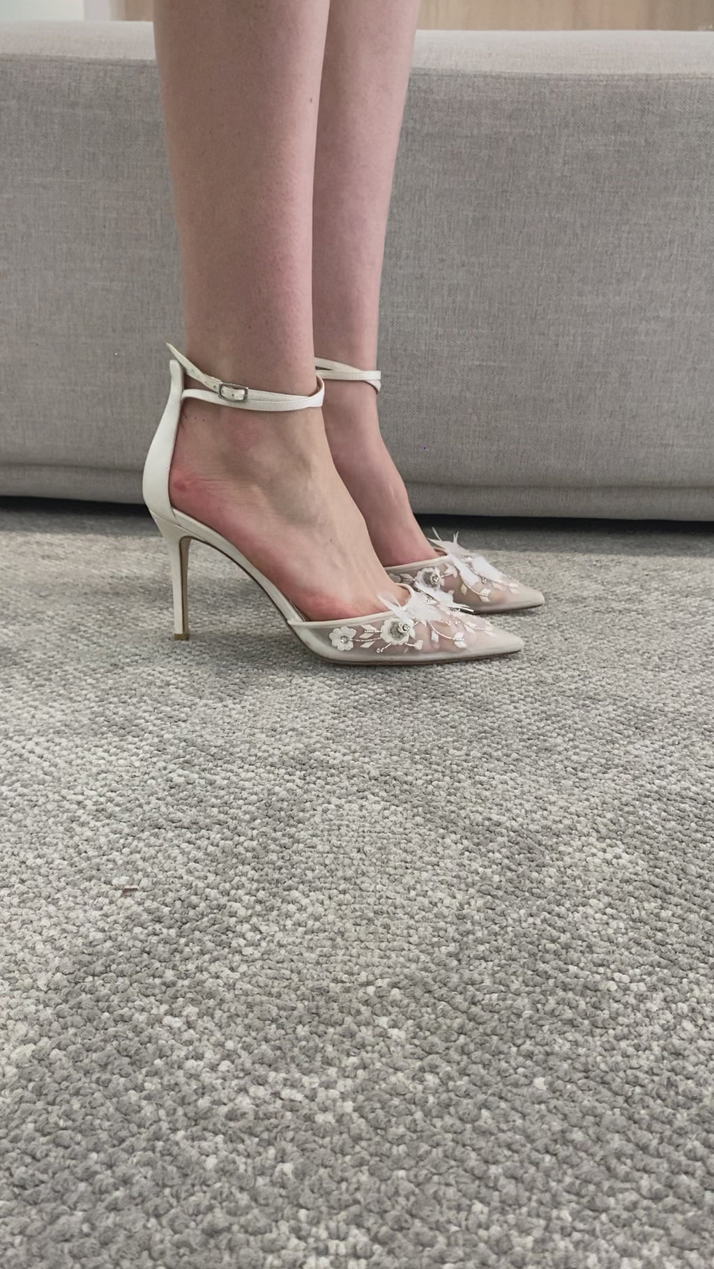Buy Eve - Ivory Butterfly Heels online | The White Collection Australia