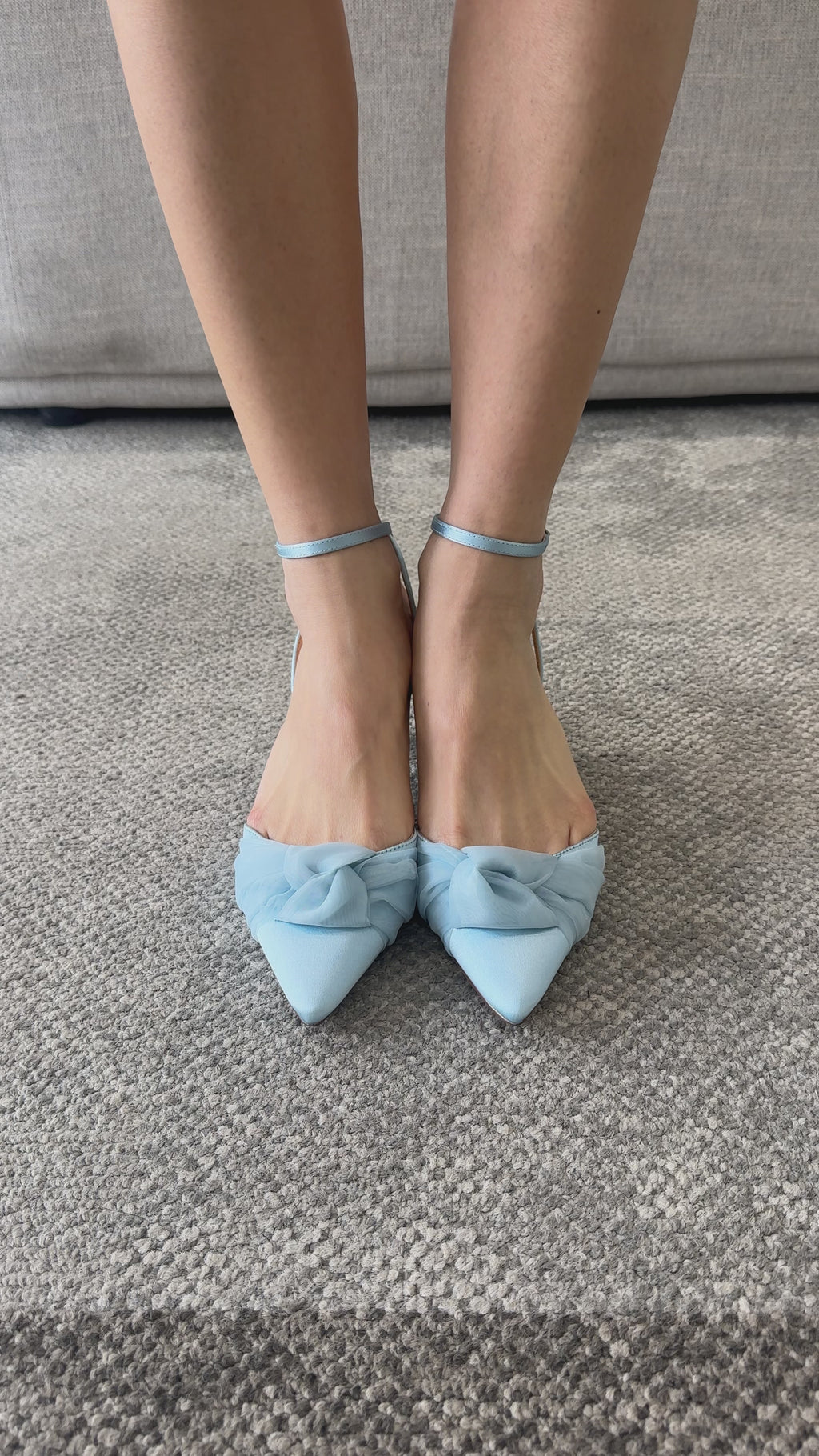 Buy Favor - Pointed Toe Kitten Heels - Sky Blue online | The White Collection Australia