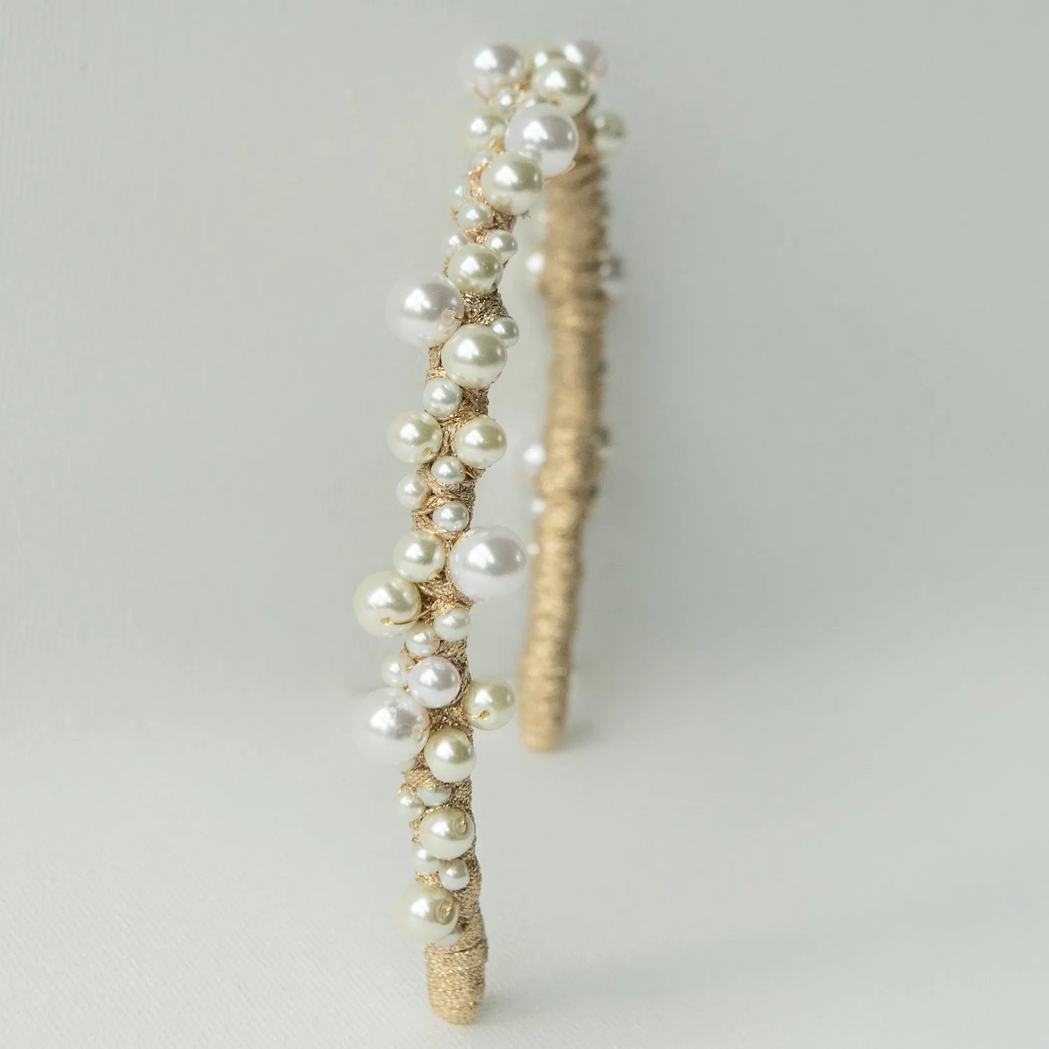 Buy A'el Este - Charlotte - Bridal Pearl Headband - Gold online | The White Collection Australia