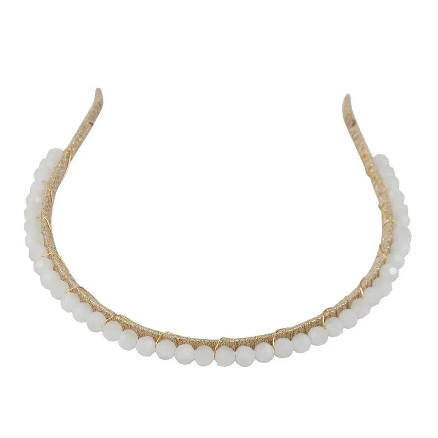 Buy A'el Este - Amadi - Bridal Beaded Headband - White online | The White Collection Australia