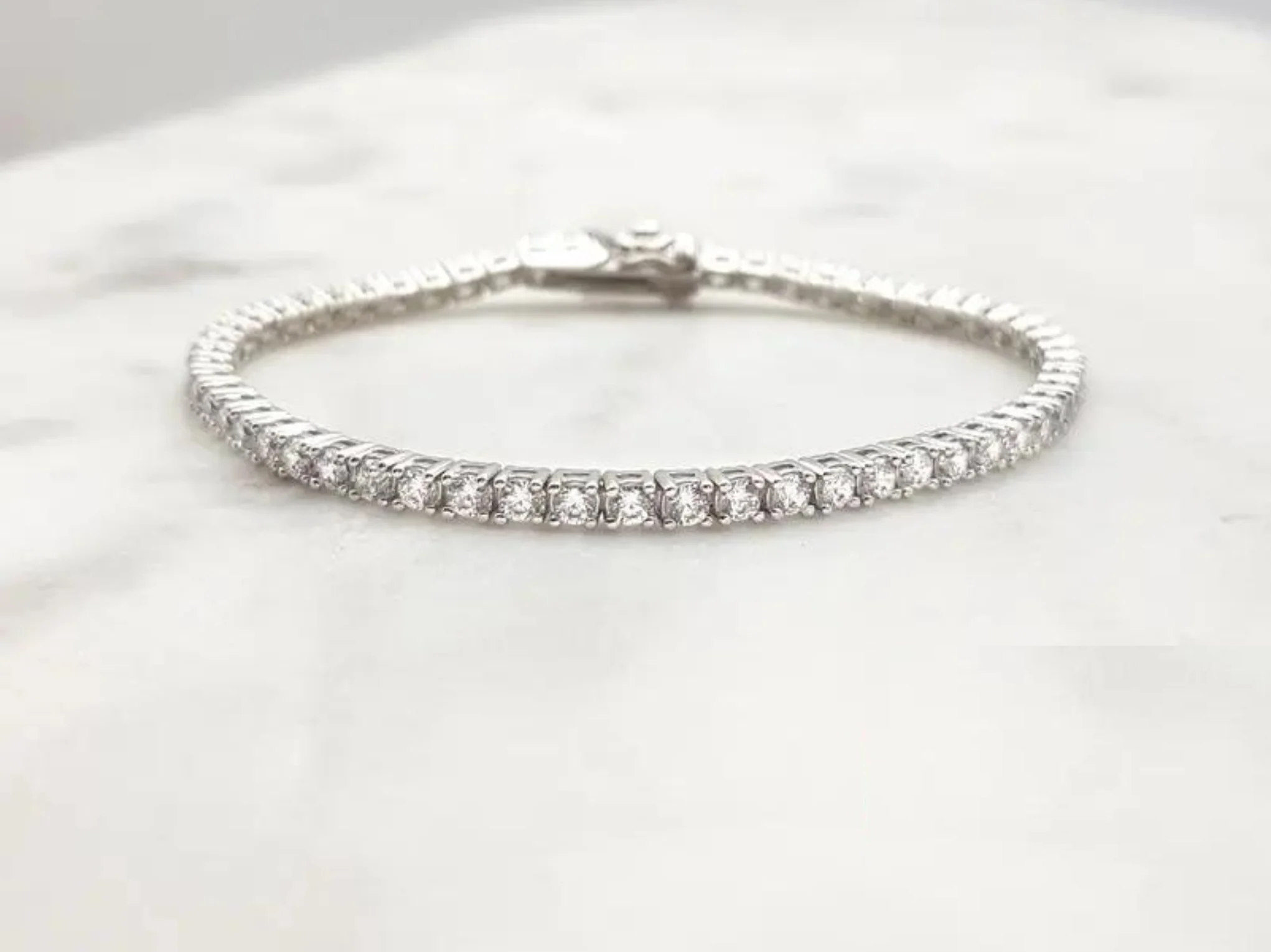 Buy Laura - Delicate Sterling Silver Bridal Tennis Bracelet online | The White Collection Australia