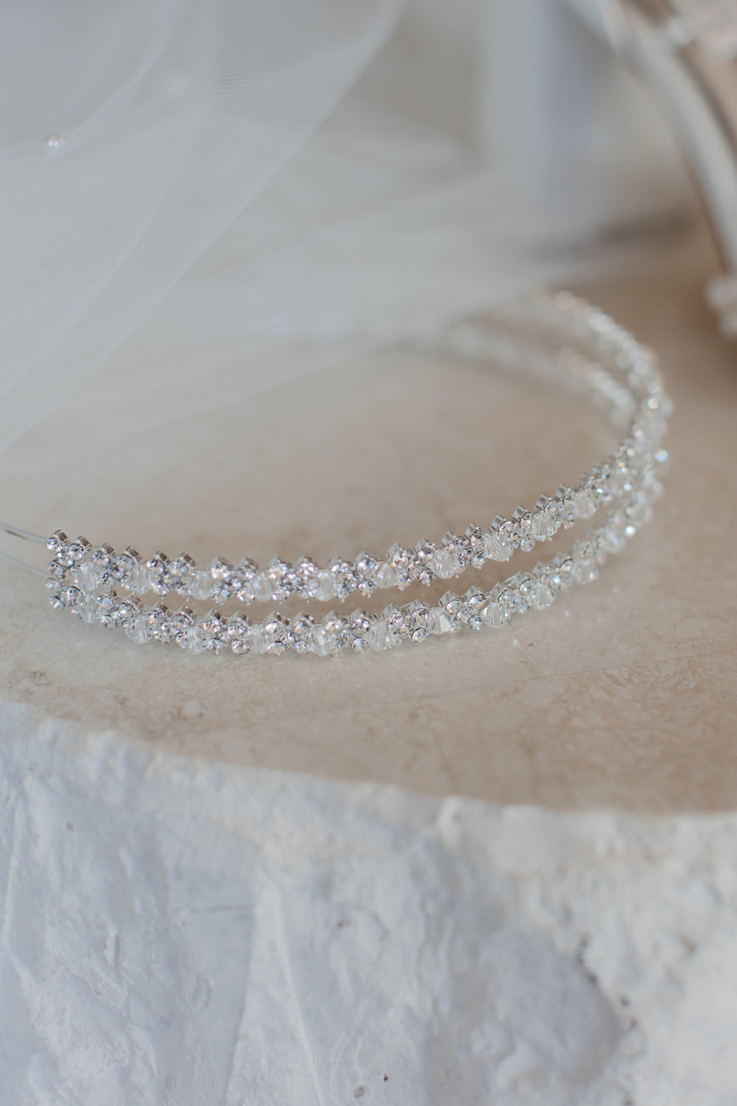 Buy Lauren - Crystal & Pearl Bridal Double Headband online | The White Collection Australia