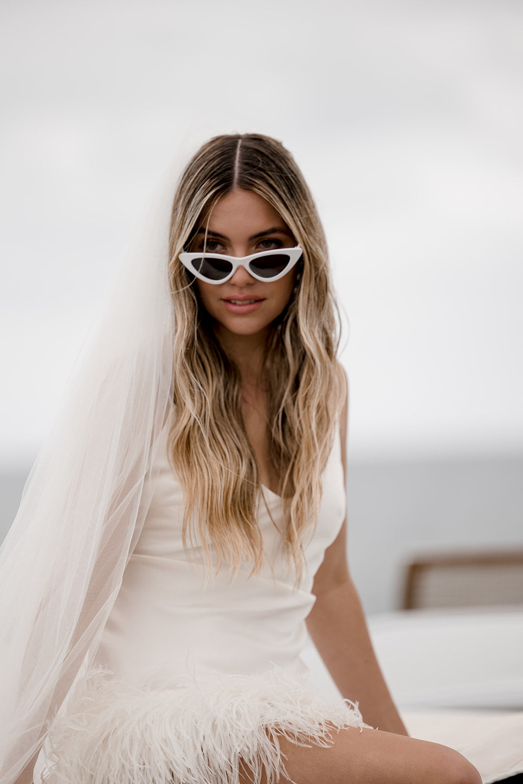 Brittany - White Cat Eye Sunglasses