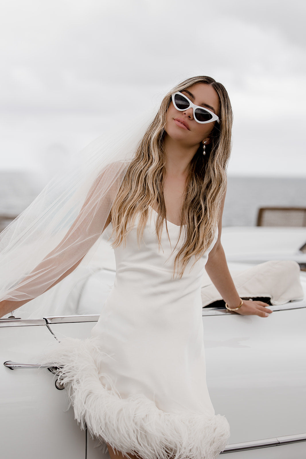 Brittany - White Cat Eye Sunglasses