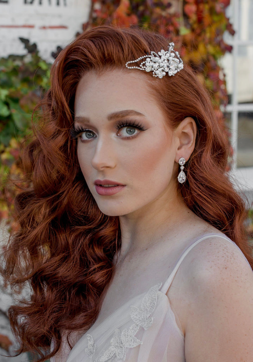 Buy Aria - Art Deco Crystal Bridal Drop Earrings online | The White Collection Australia