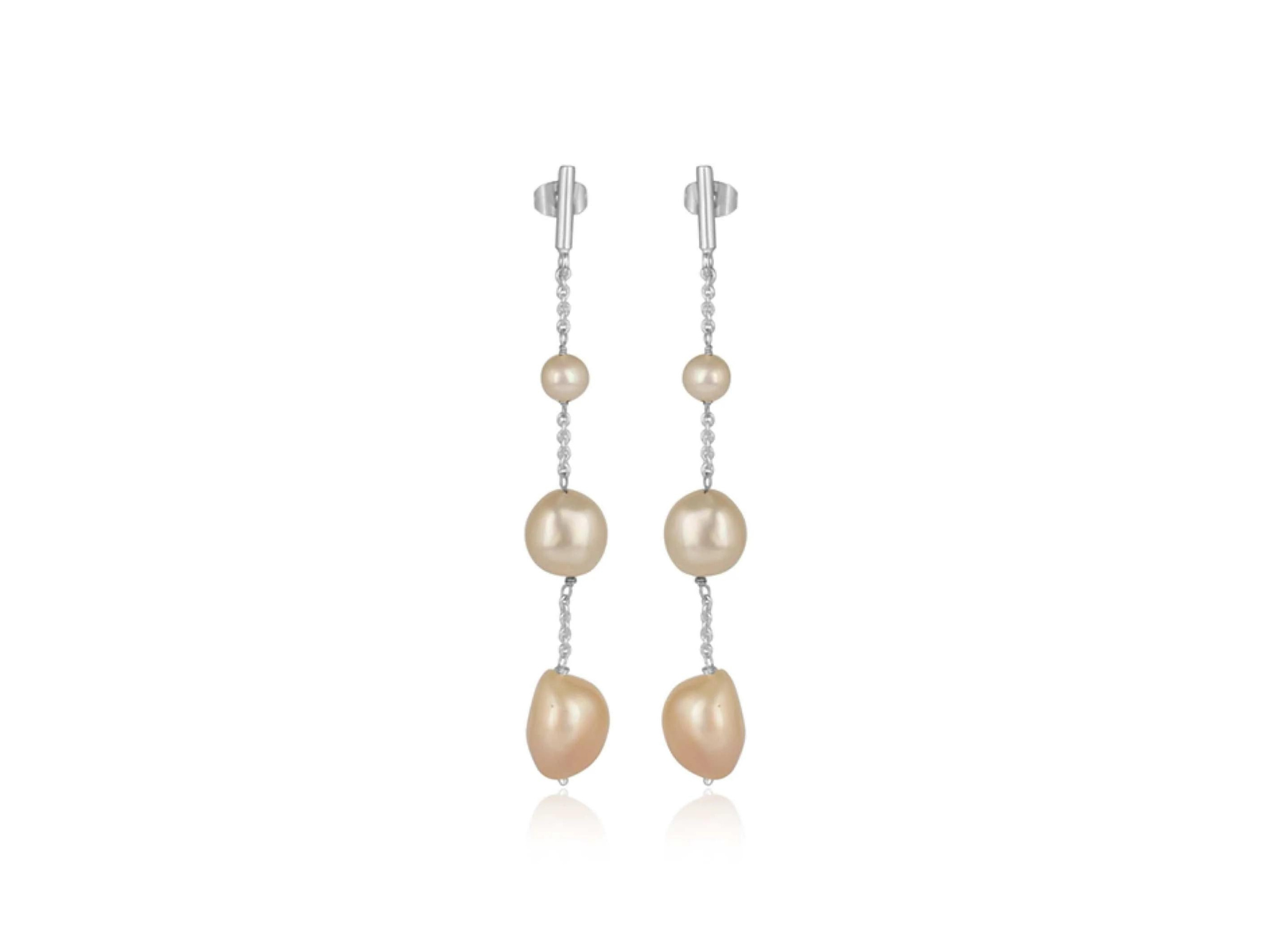 Buy Lola Knight - Alora - Minimal Bridal Pearl Earrings - Silver online | The White Collection Australia