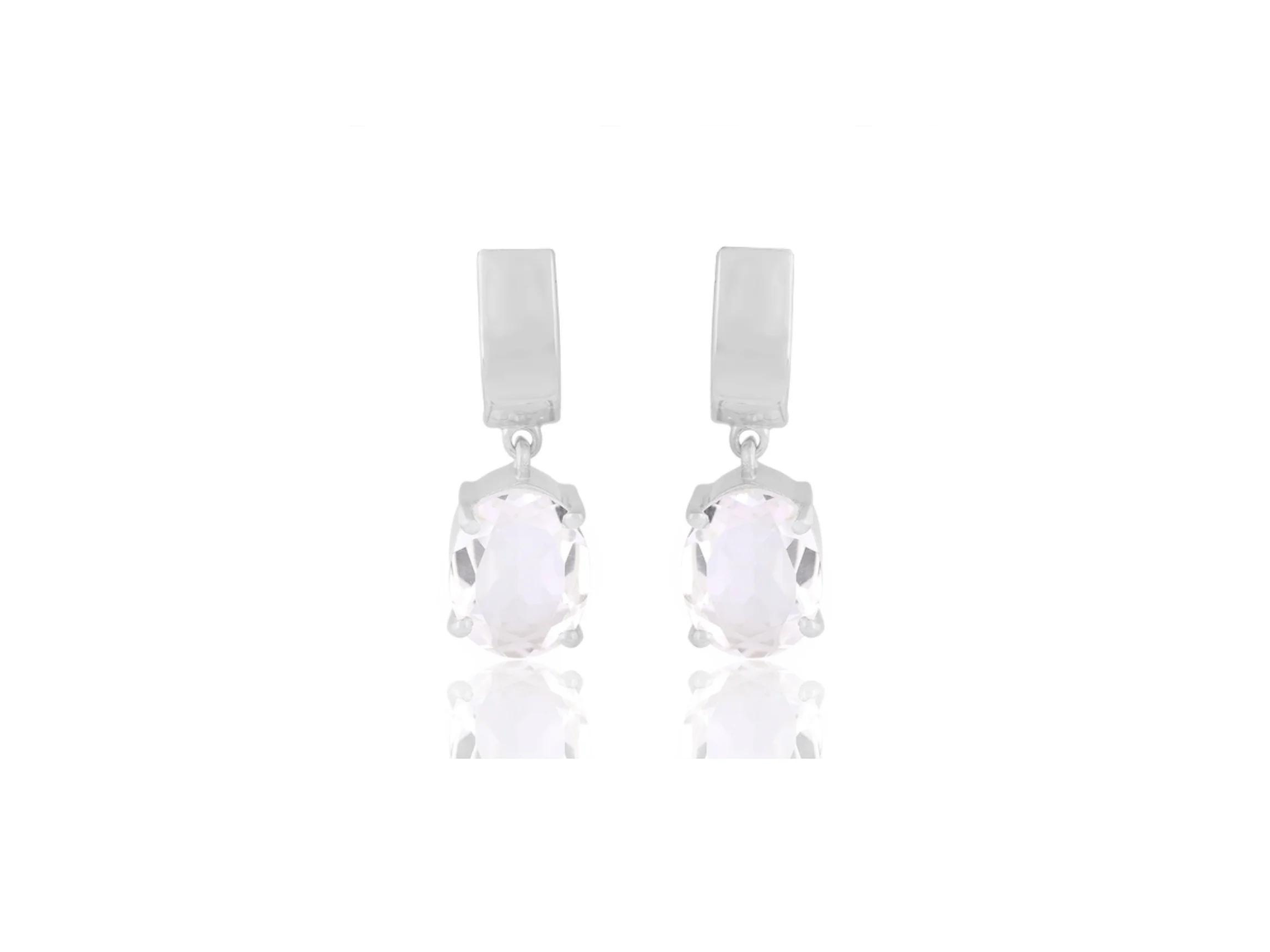 Buy Lola Knight - Ella - Crystal Quartz Earrings - Silver online | The White Collection Australia