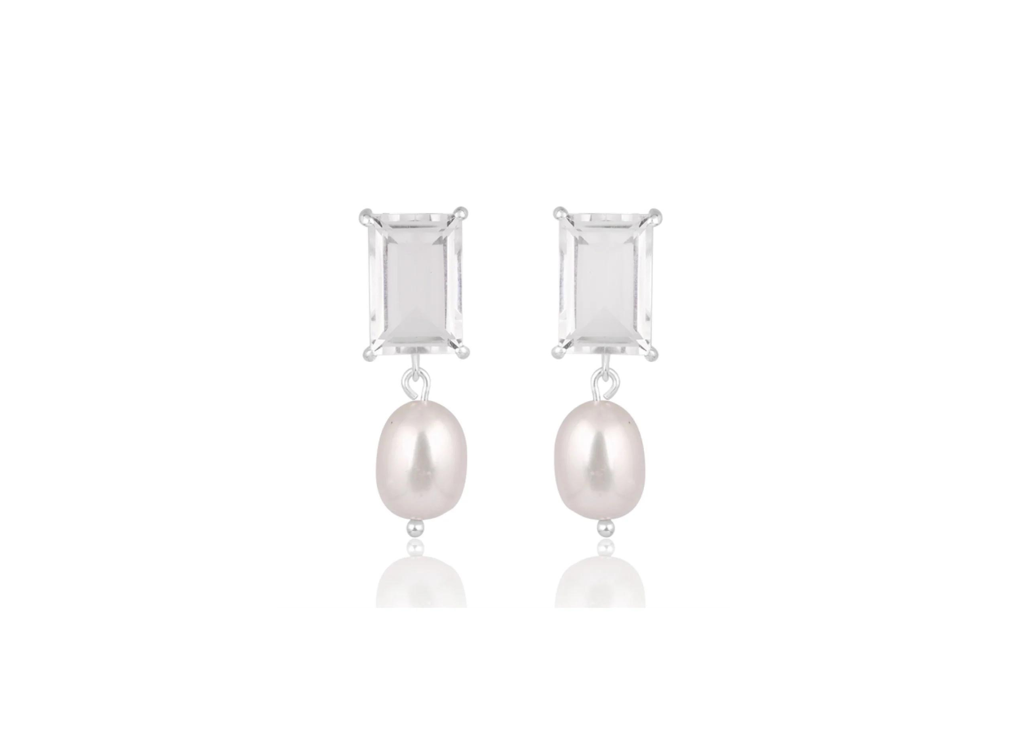 Buy Lola Knight - Thea - Pearl & Crystal Earrings - Silver online | The White Collection Australia