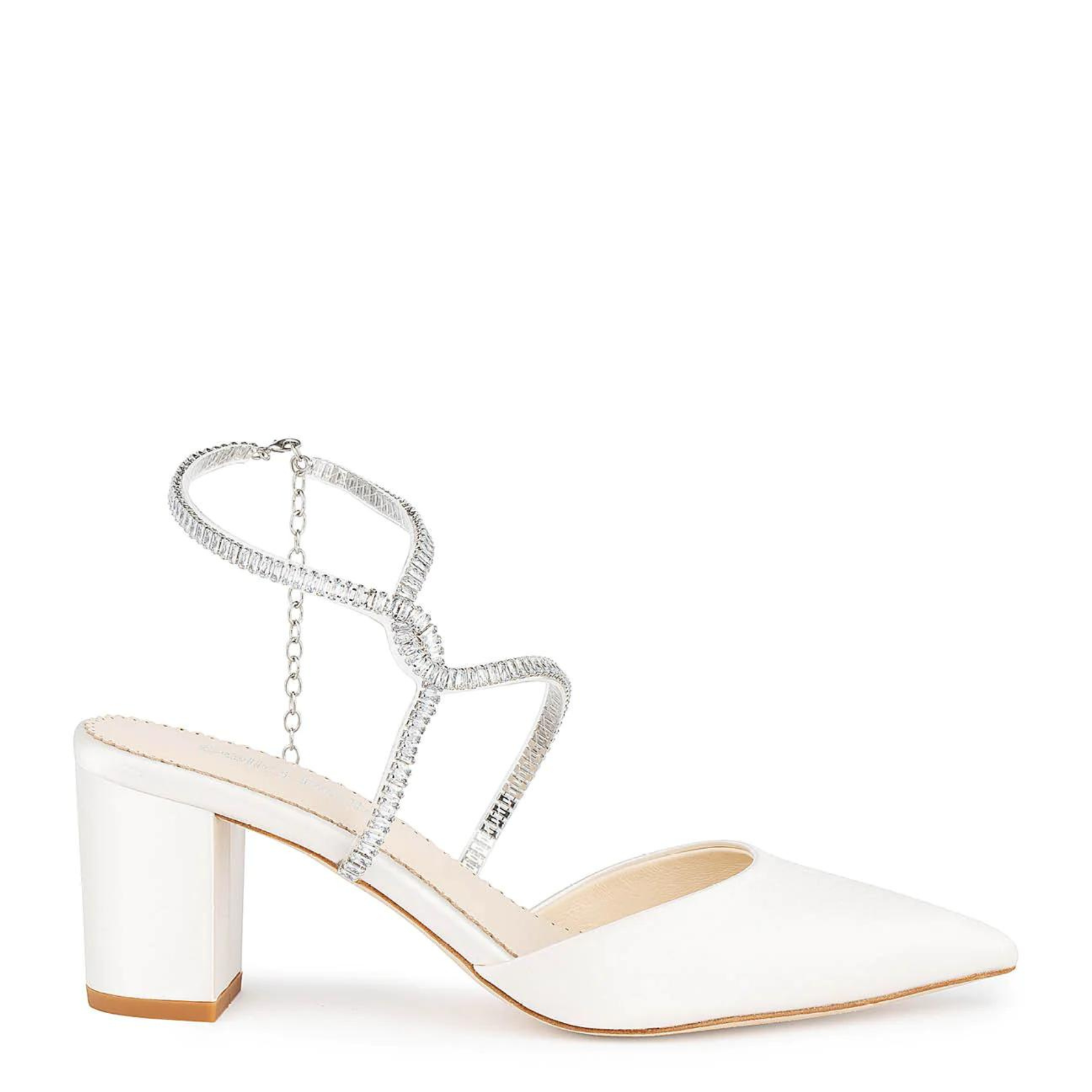 Buy Skylar - Ivory Crystal Strappy Bridal Block Heels online | The White Collection Australia