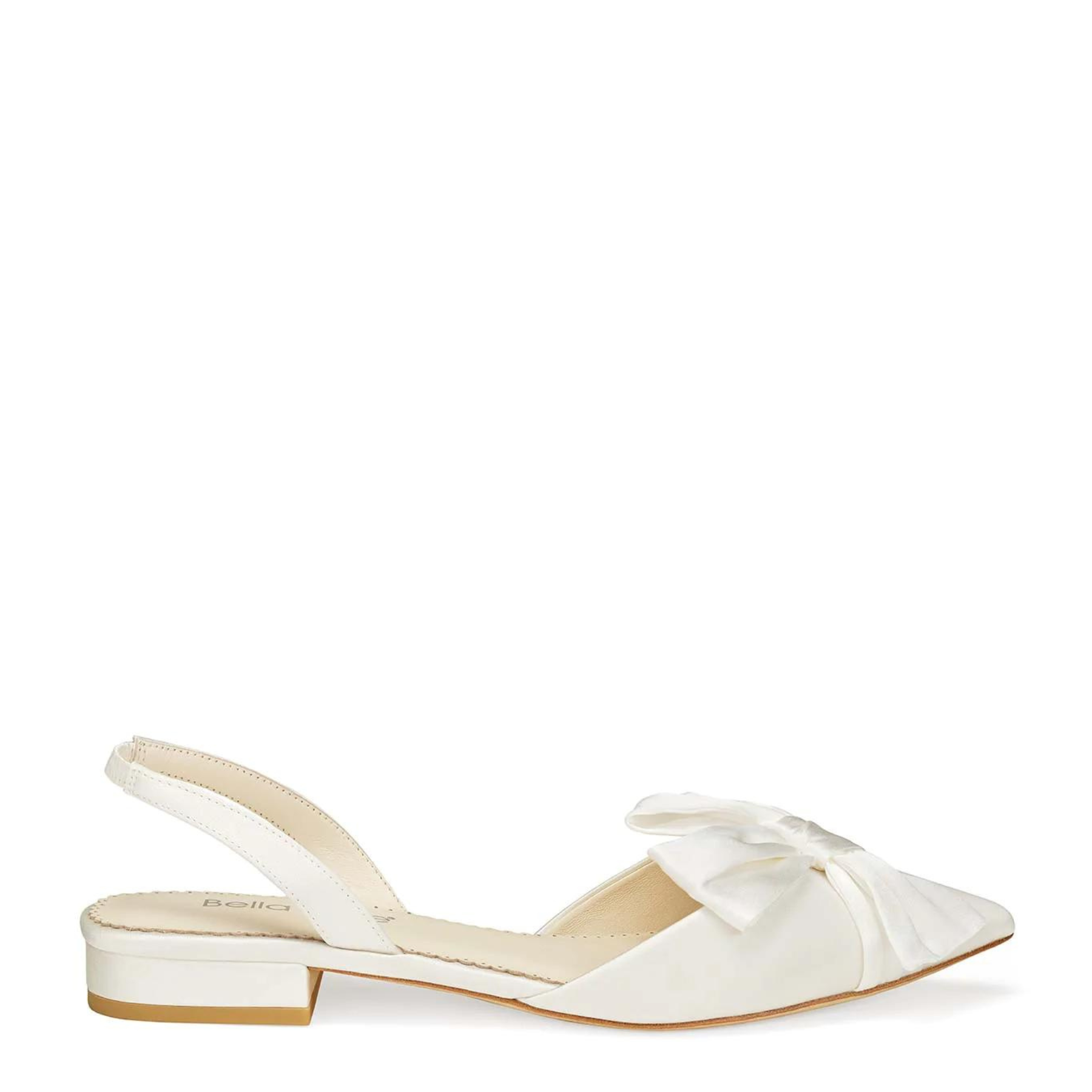 Buy Reilly - Ivory Slingback D'Orsay Bridal Flats with Bow online | The White Collection Australia