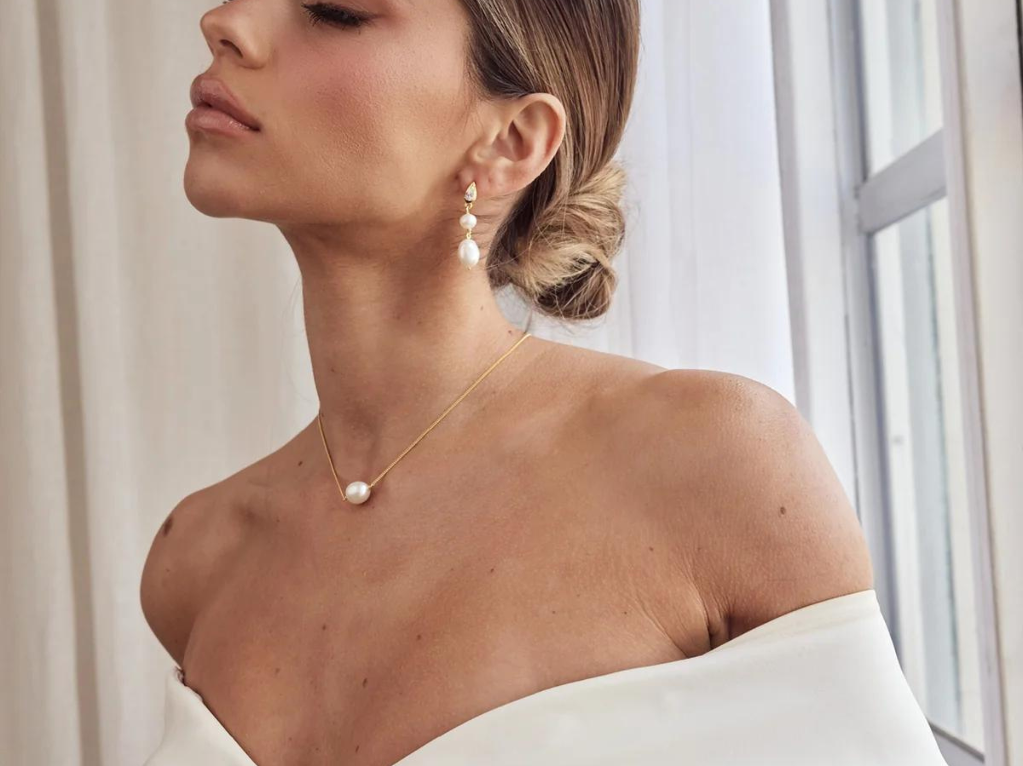 Buy Lola Knight - Clara - Pearl Necklace - 18CT Gold online | The White Collection Australia
