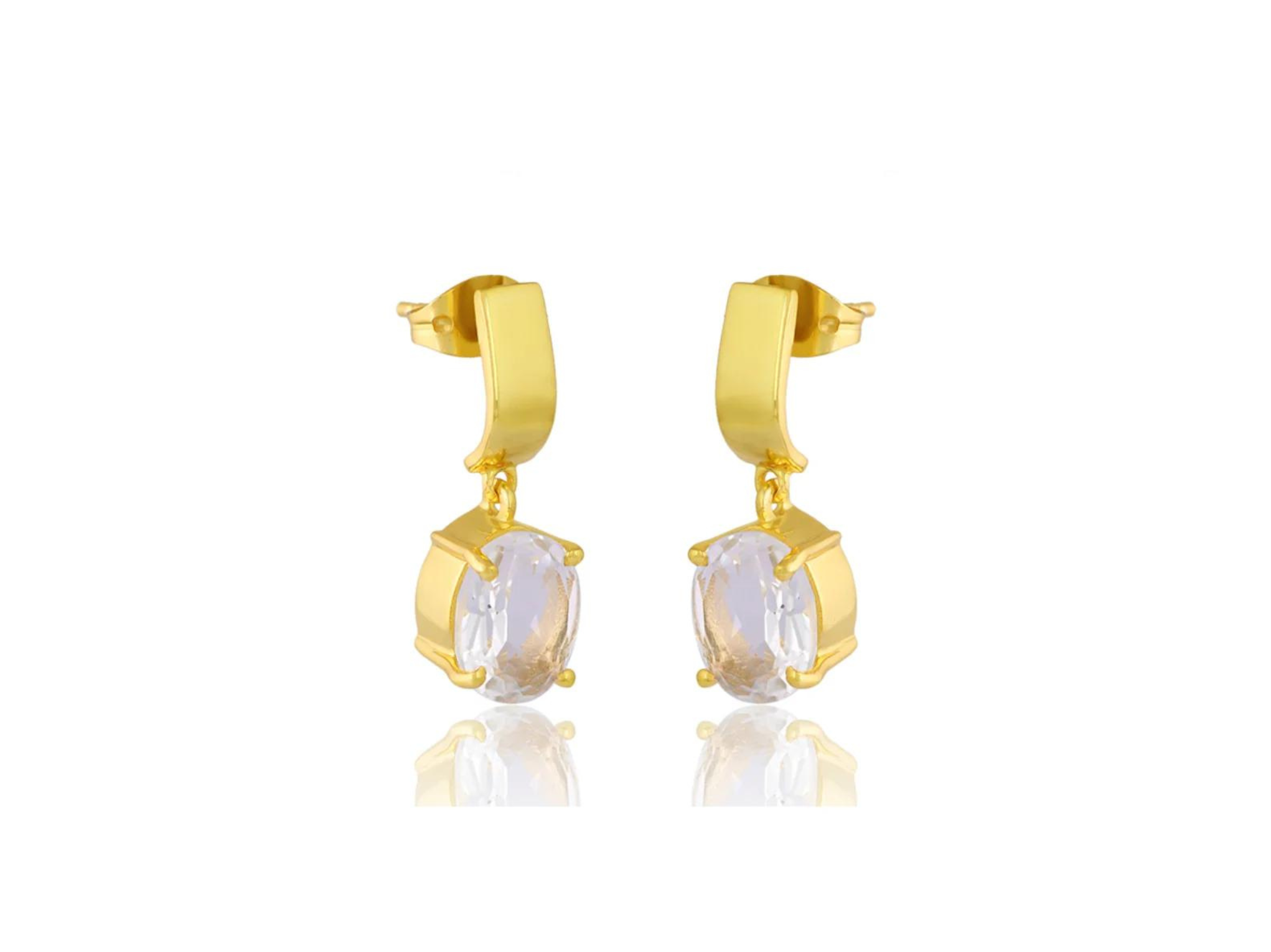 Buy Lola Knight - Ella - Crystal Quartz Earrings - 18CT Gold online | The White Collection Australia