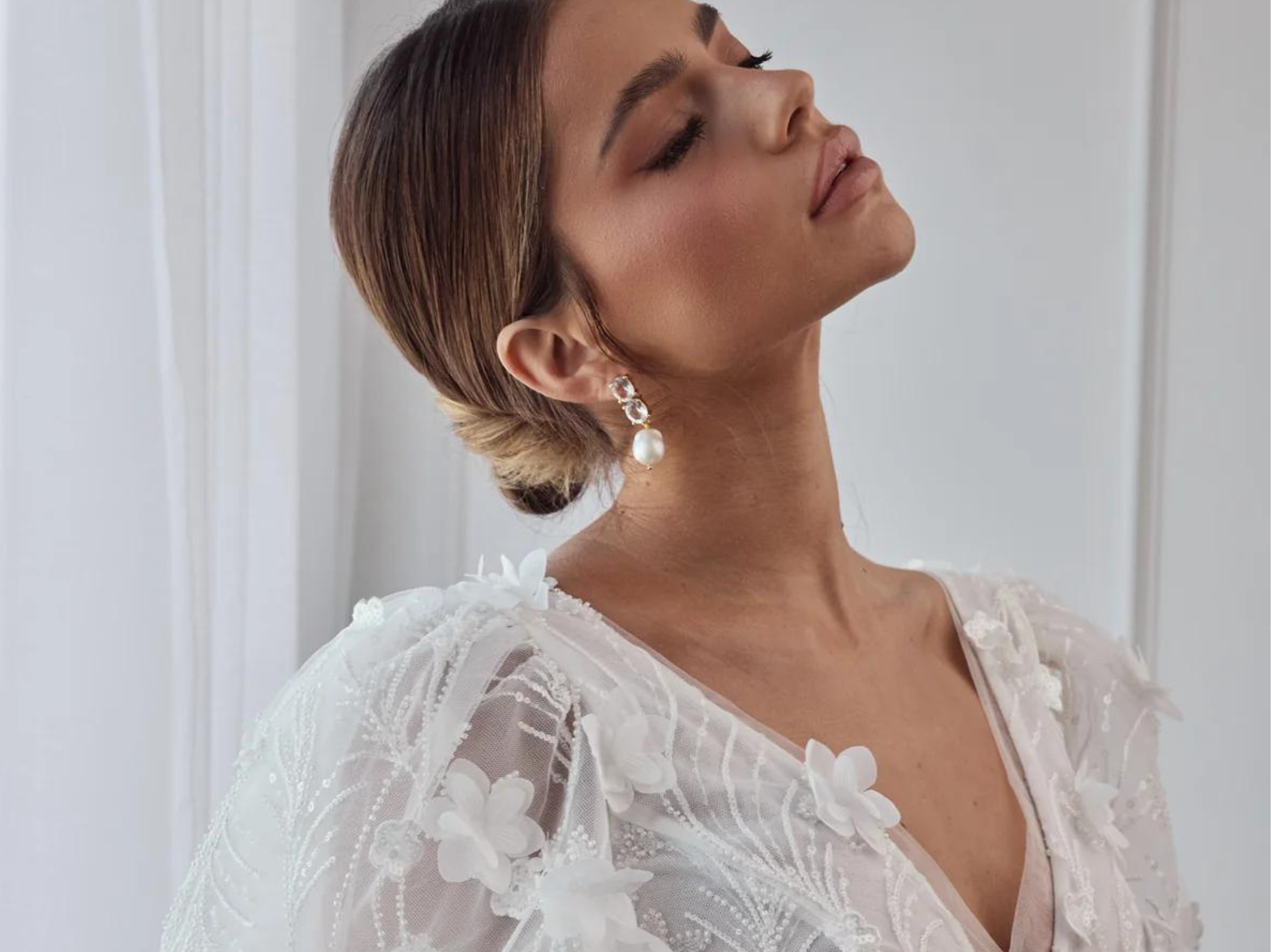 Buy Lola Knight - Ayla - Large Pearl & Crystal Earrings - 18CT Gold online | The White Collection Australia