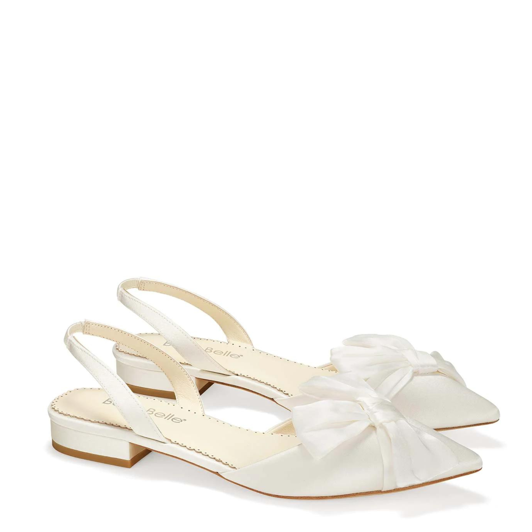 Buy Reilly - Ivory Slingback D'Orsay Bridal Flats with Bow online | The White Collection Australia