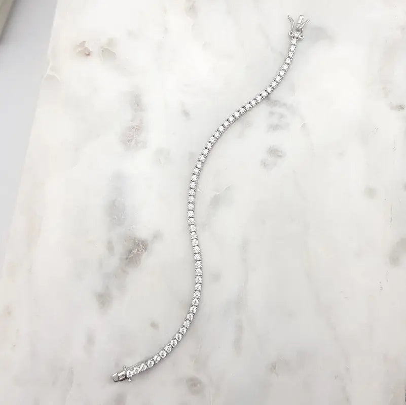 Buy Laura - Delicate Sterling Silver Bridal Tennis Bracelet online | The White Collection Australia