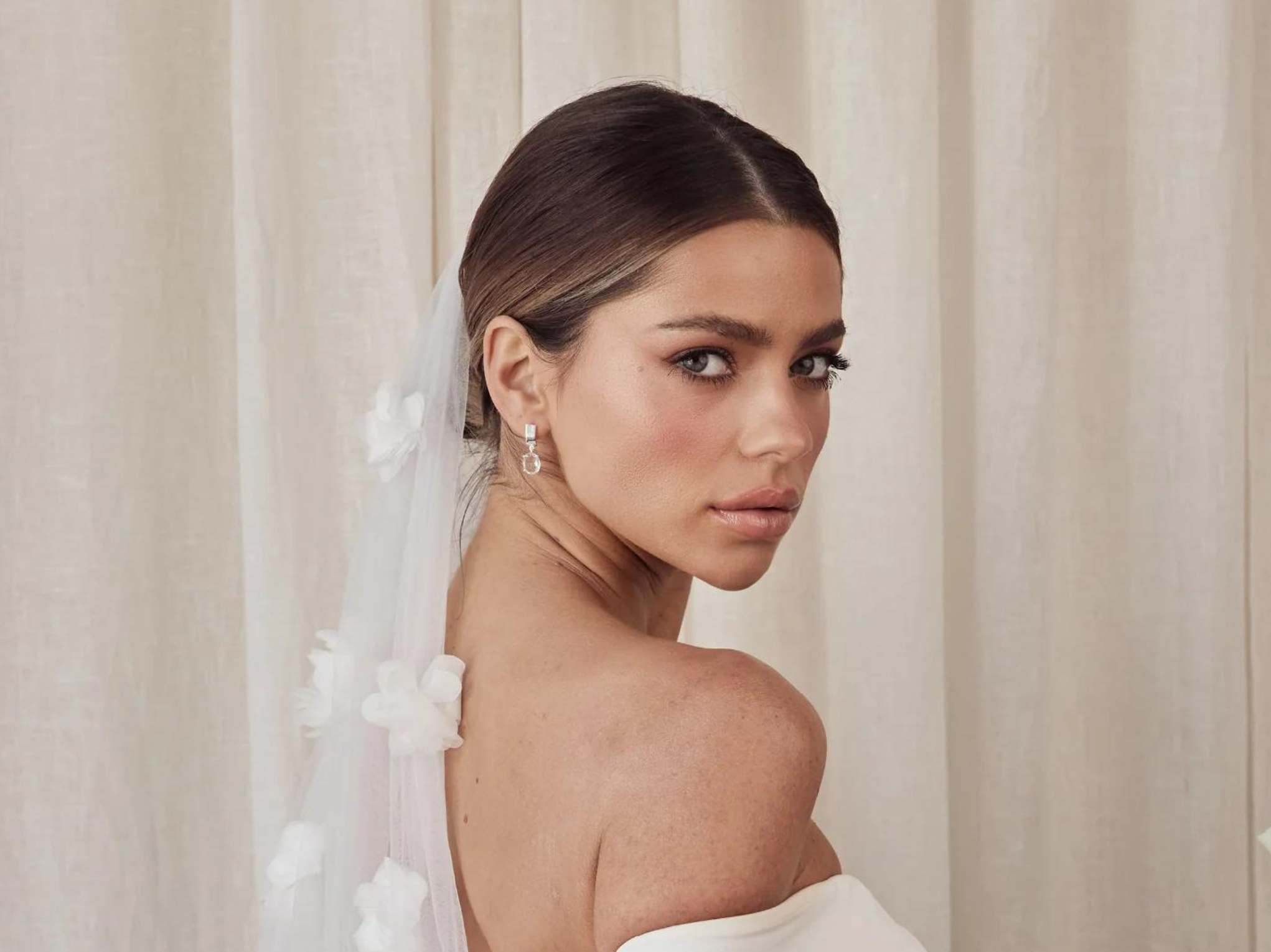Buy Lola Knight - Ella - Crystal Quartz Earrings - Silver online | The White Collection Australia