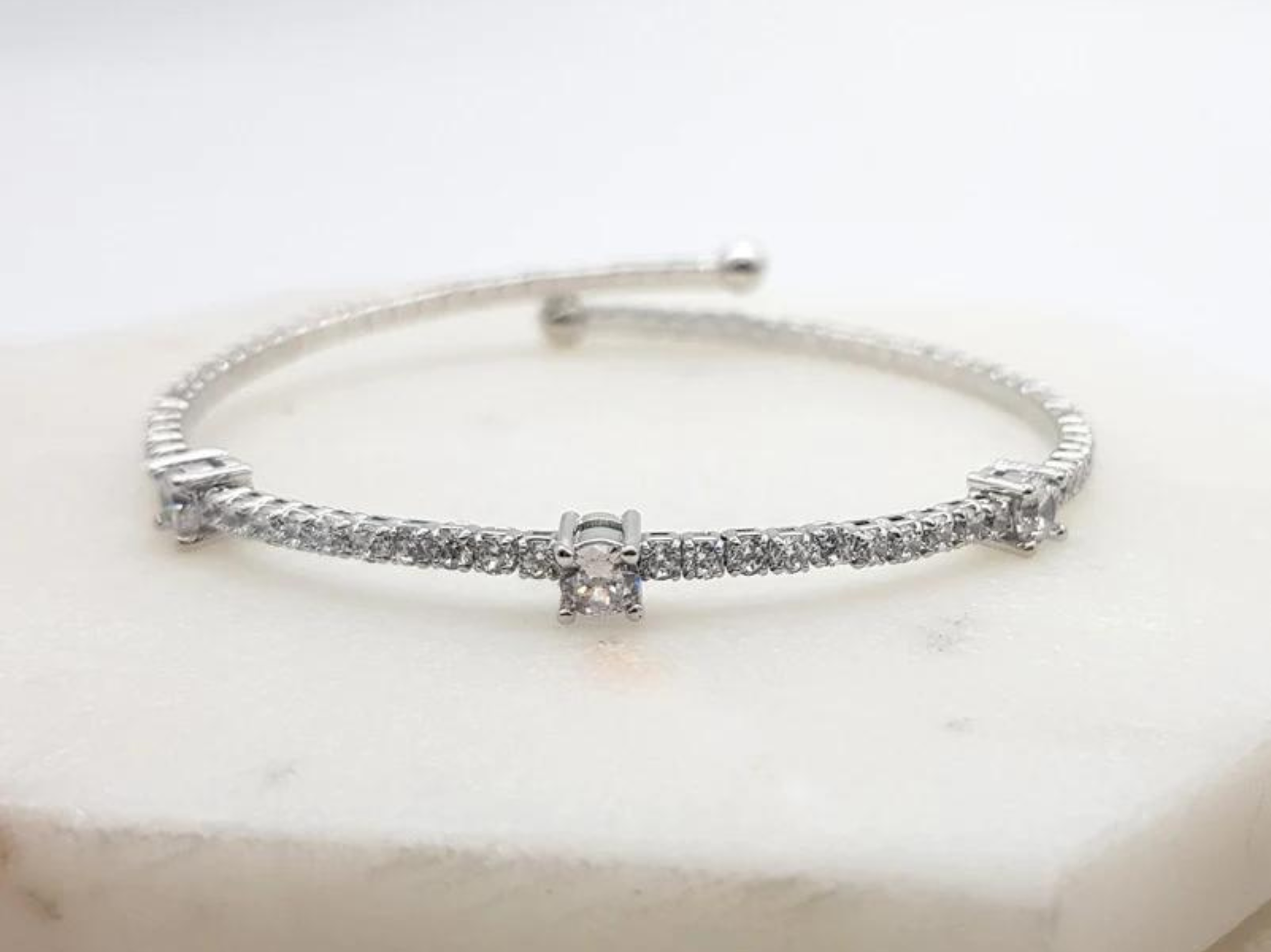 Buy Roxanne - Simple Crystal Bridal Bangle Bracelet online | The White Collection Australia