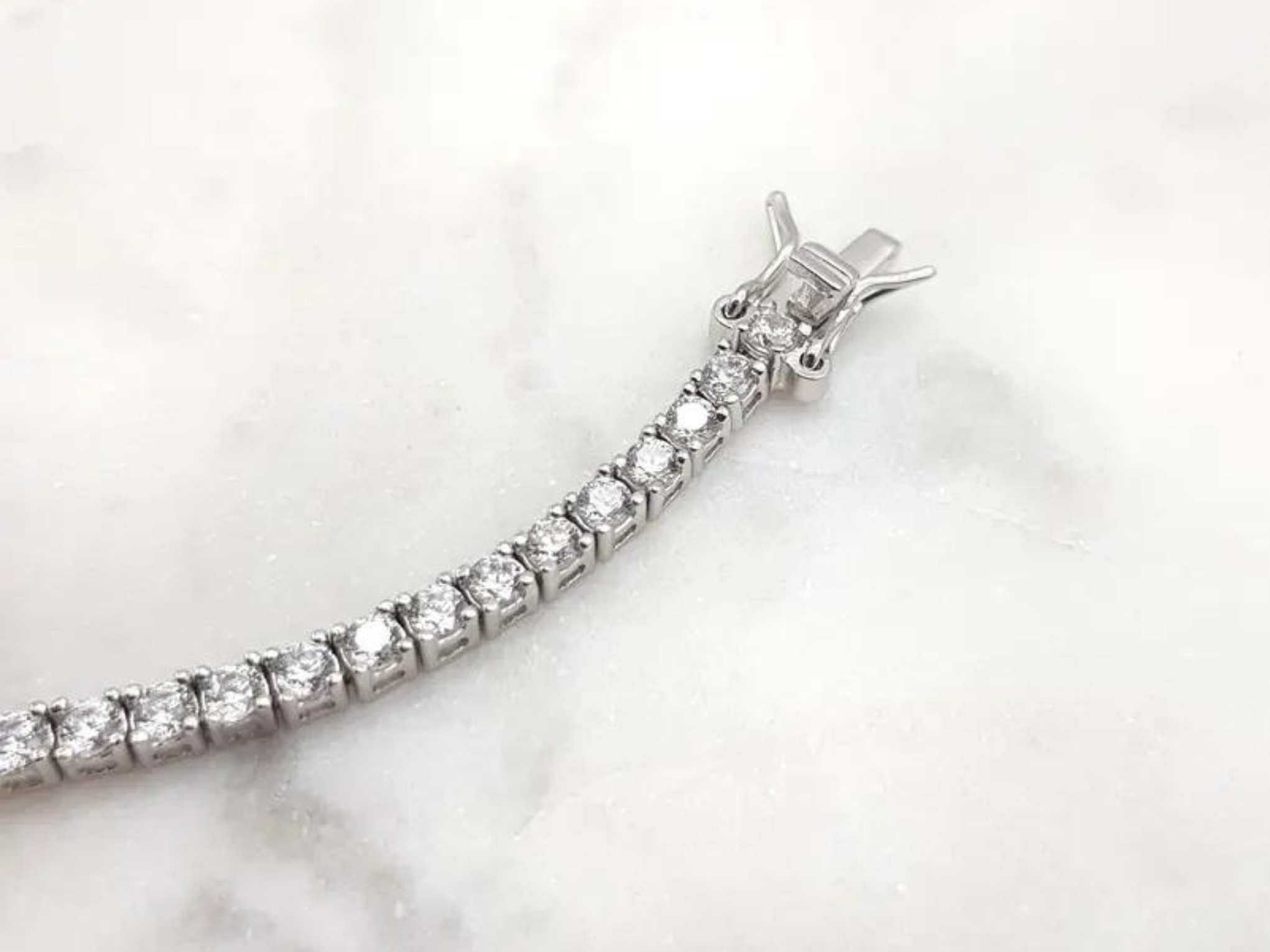 Buy Laura - Delicate Sterling Silver Bridal Tennis Bracelet online | The White Collection Australia