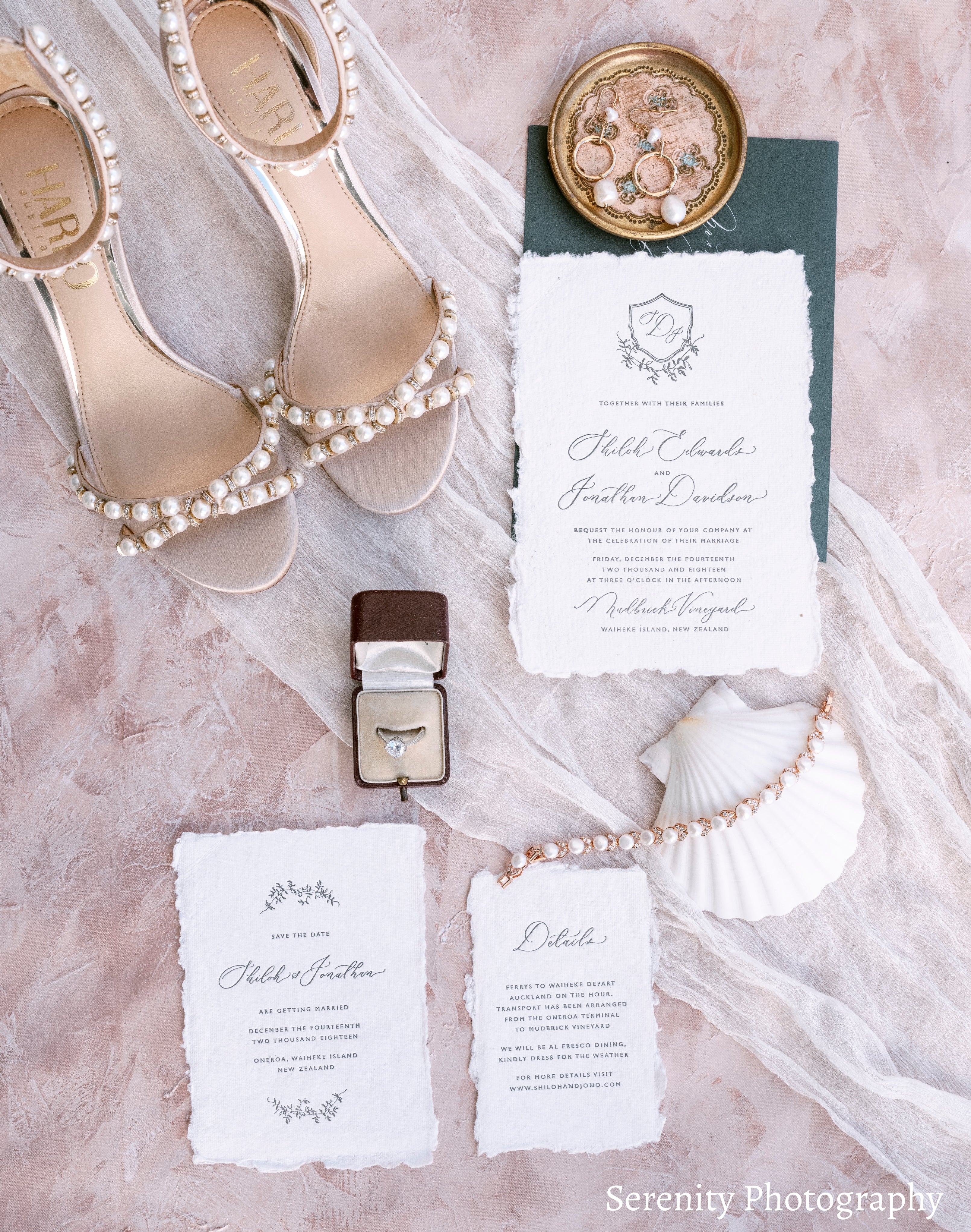 Alexandra - Nude Pearl Bridal Block Heel